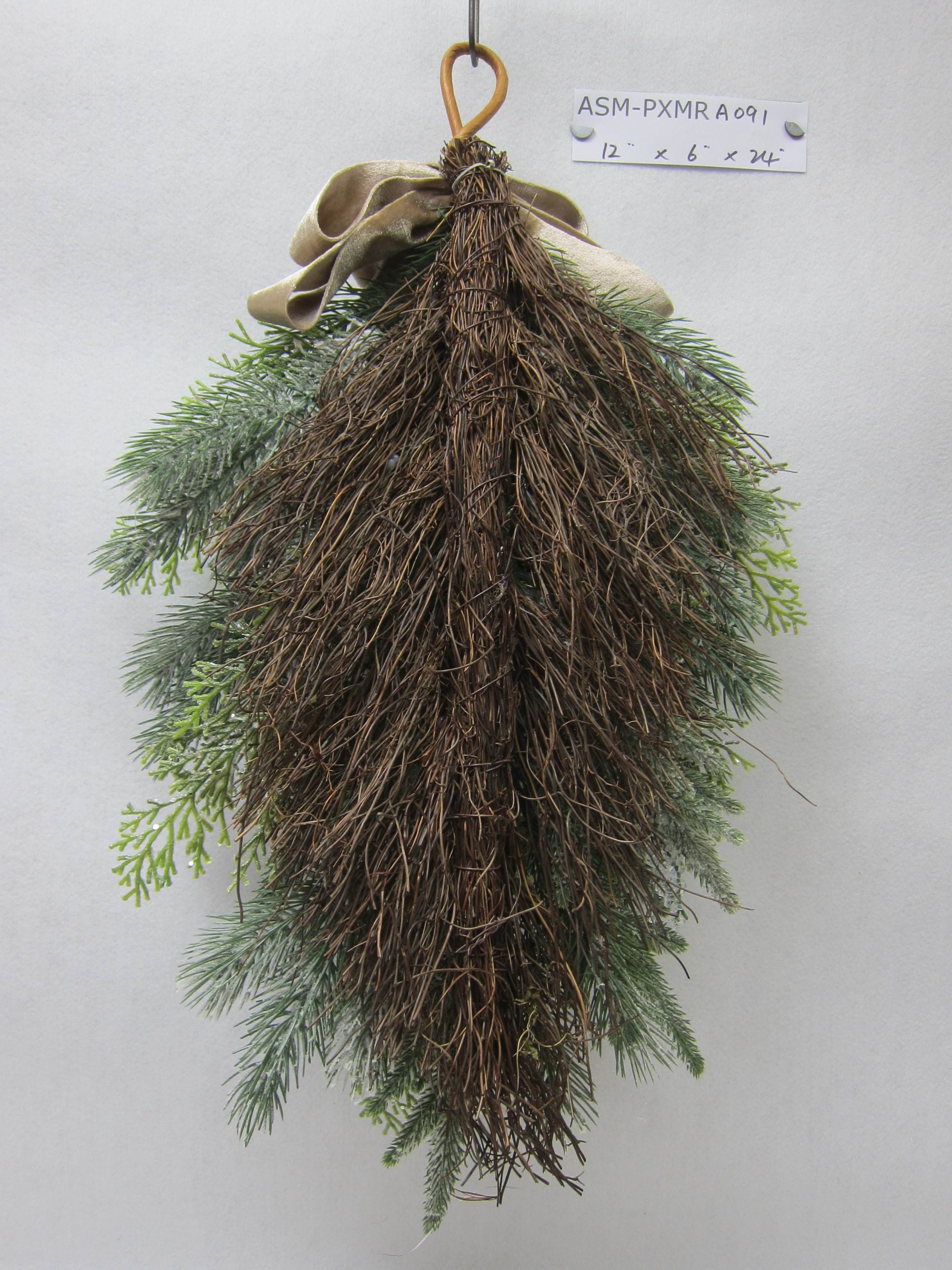 24"H Pine Needles Drop Frosted