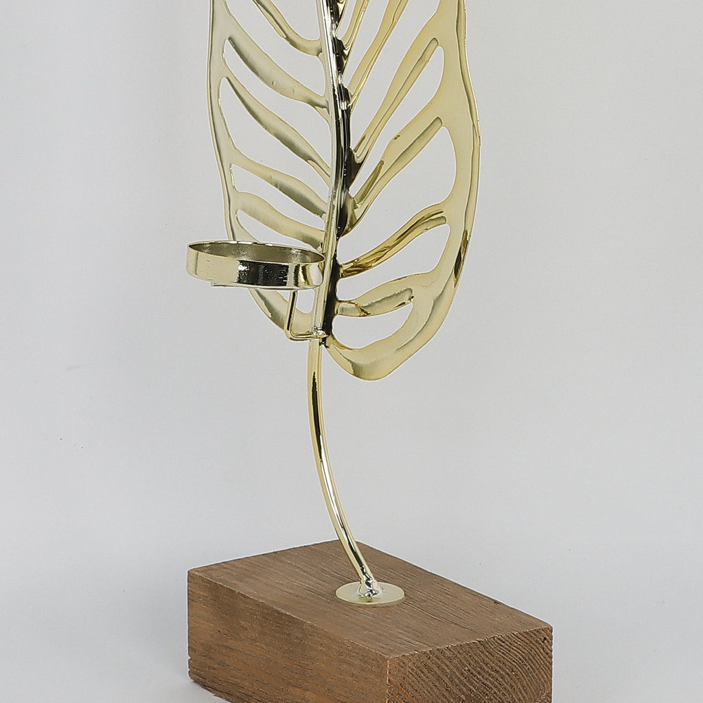 14.9INCH Metal golden leaf decoration