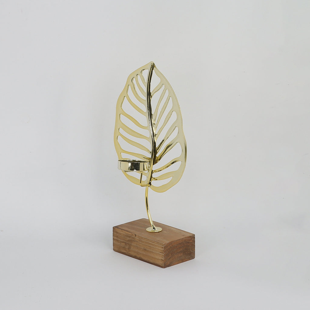10.6INCH Metal golden leaf decoration