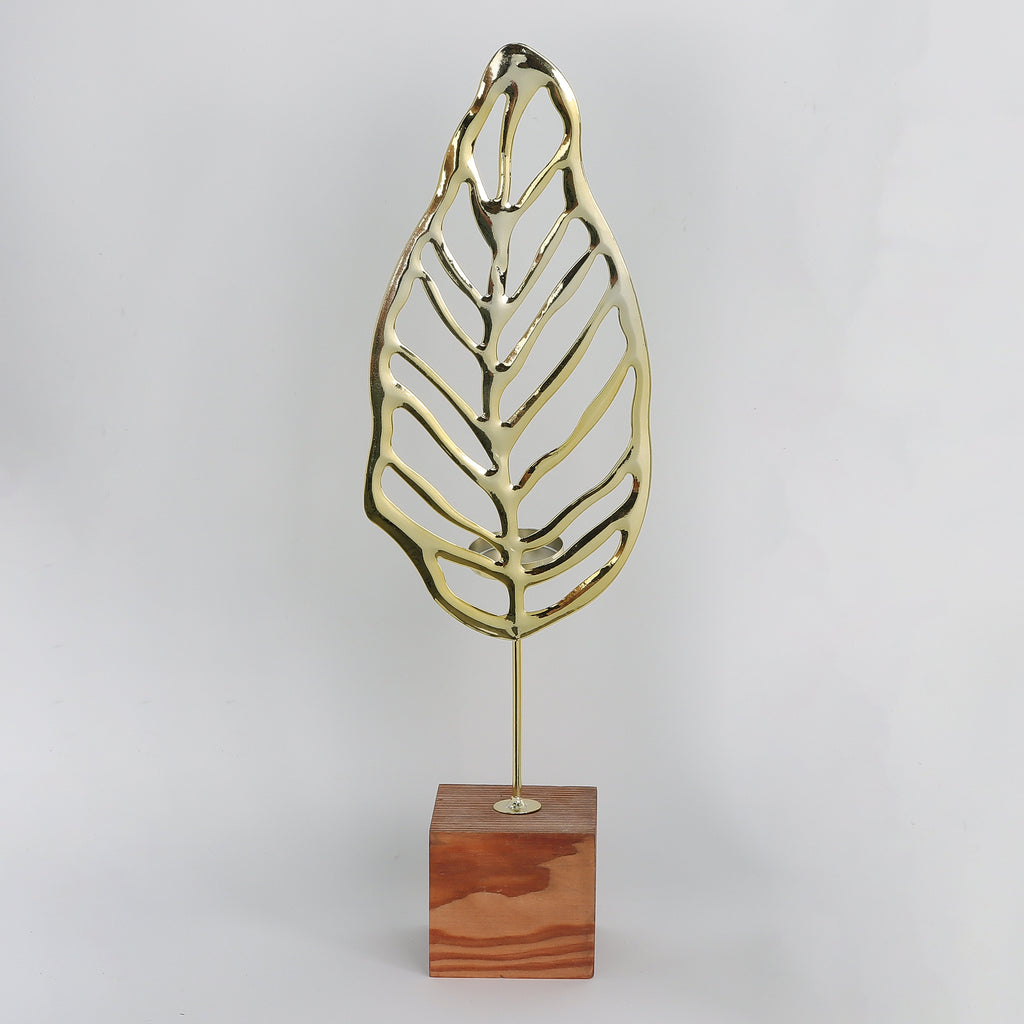 18.6INCH Metal golden leaf decoration