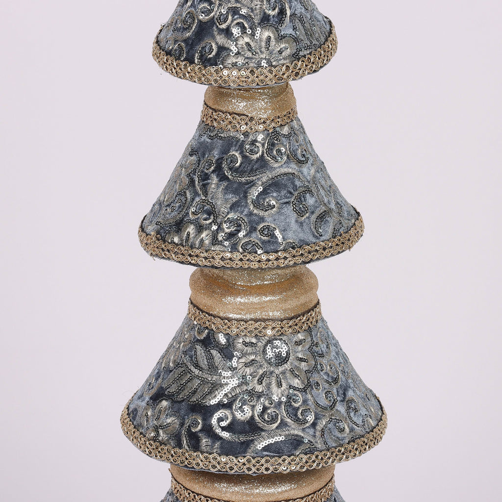 11 X 11 X 38.2"H BLUE/GOLD FINIAL TABLE TOP DECOR