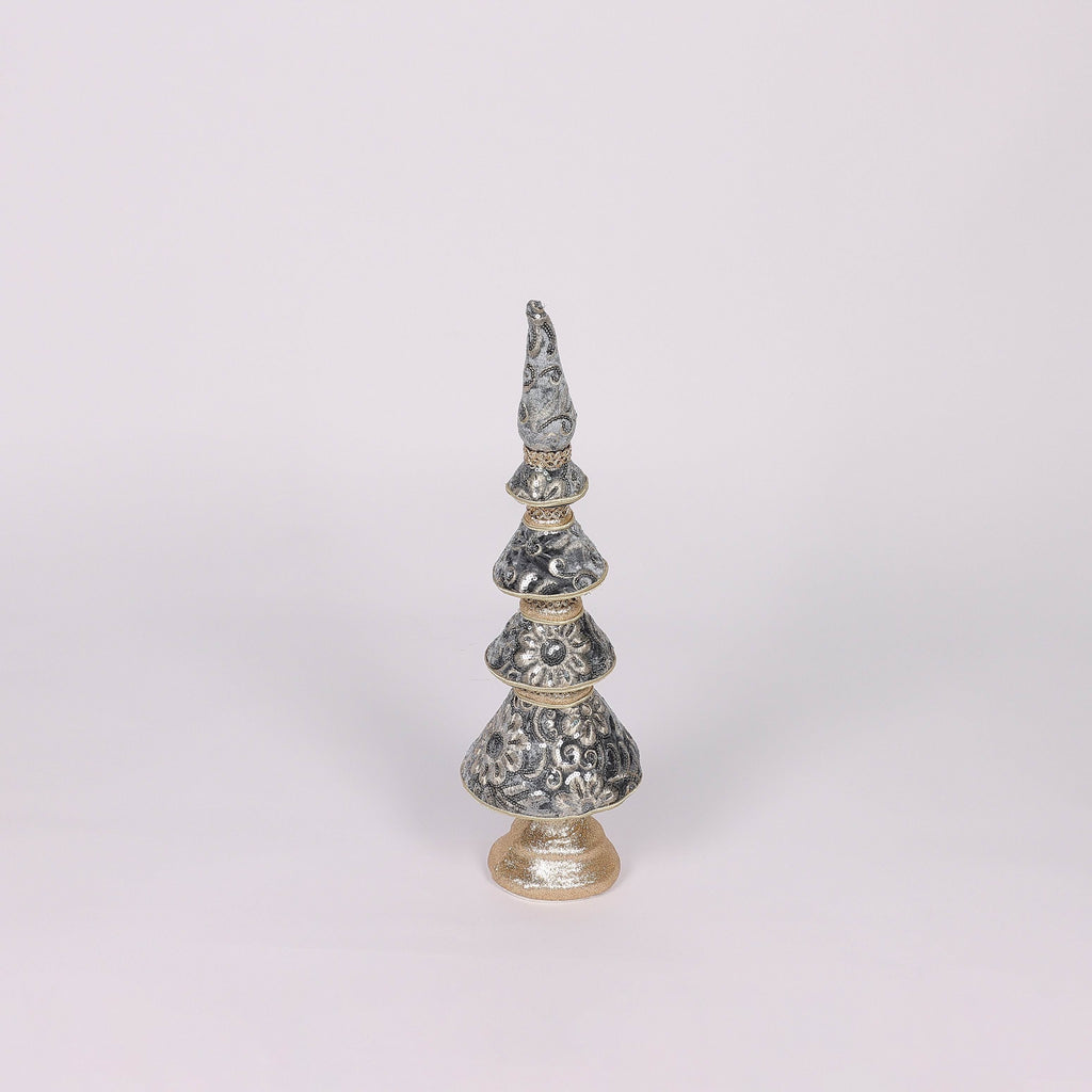 5.5 X 5.5 X 18.9"H BLUE/GOLD FINIAL TABLE TOP DECOR