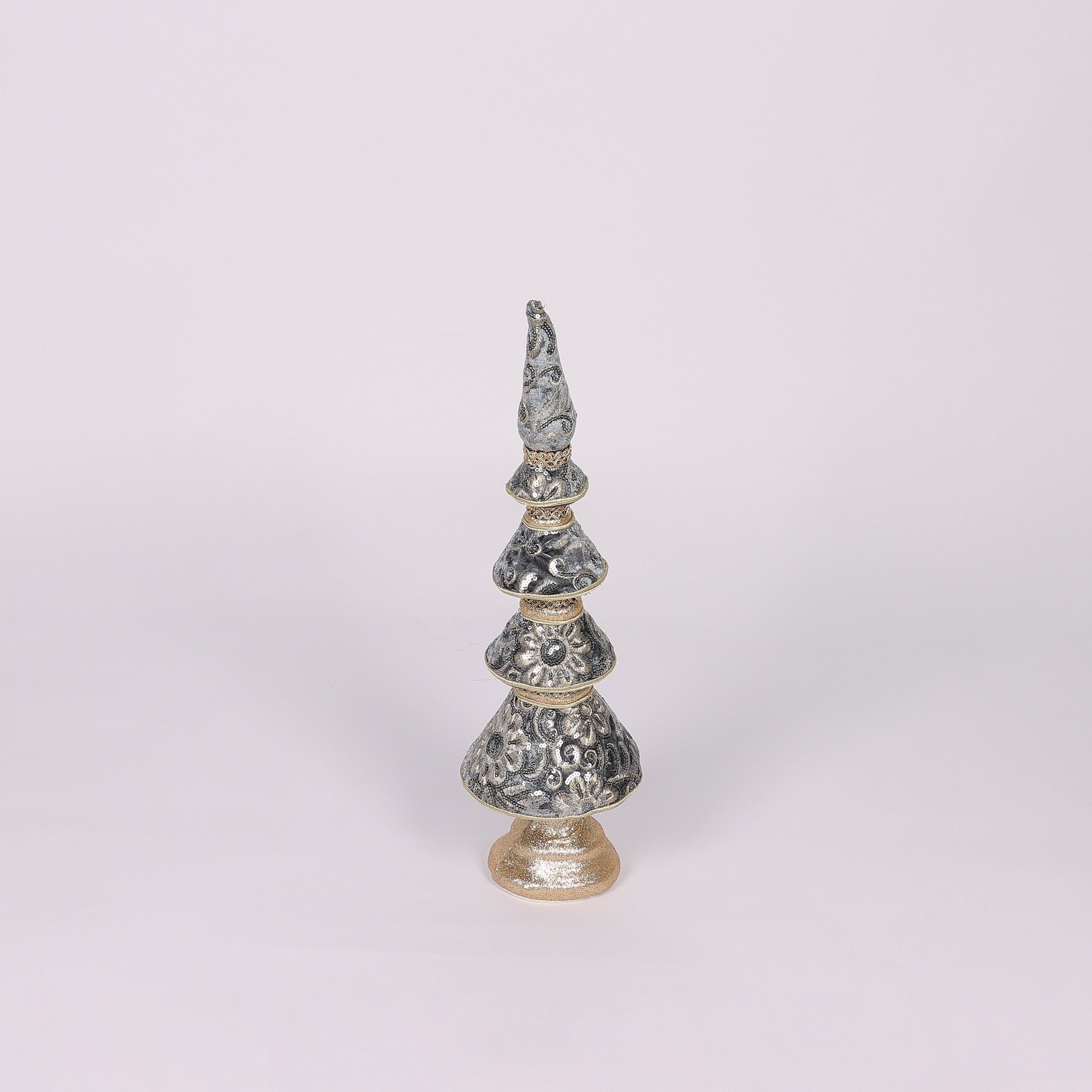 5.5 X 5.5 X 18.9"H BLUE/GOLD FINIAL TABLE TOP DECOR