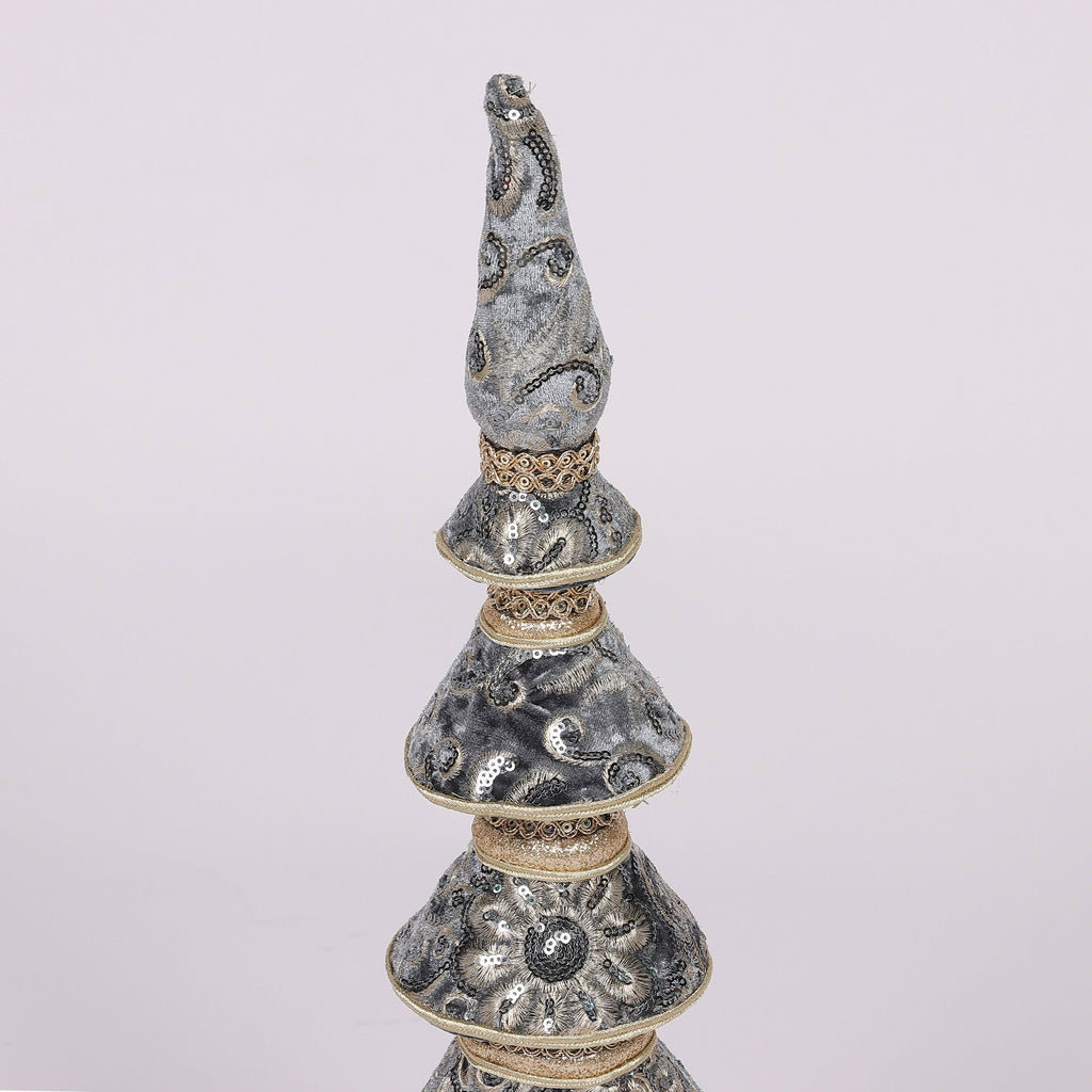 5.5 X 5.5 X 18.9"H BLUE/GOLD FINIAL TABLE TOP DECOR