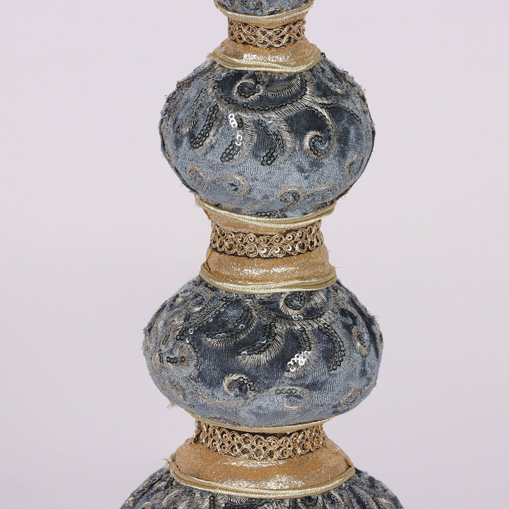 5.9 X 5.9 X 27.9"H BLUE/GOLD FINIAL TABLE TOP DECOR