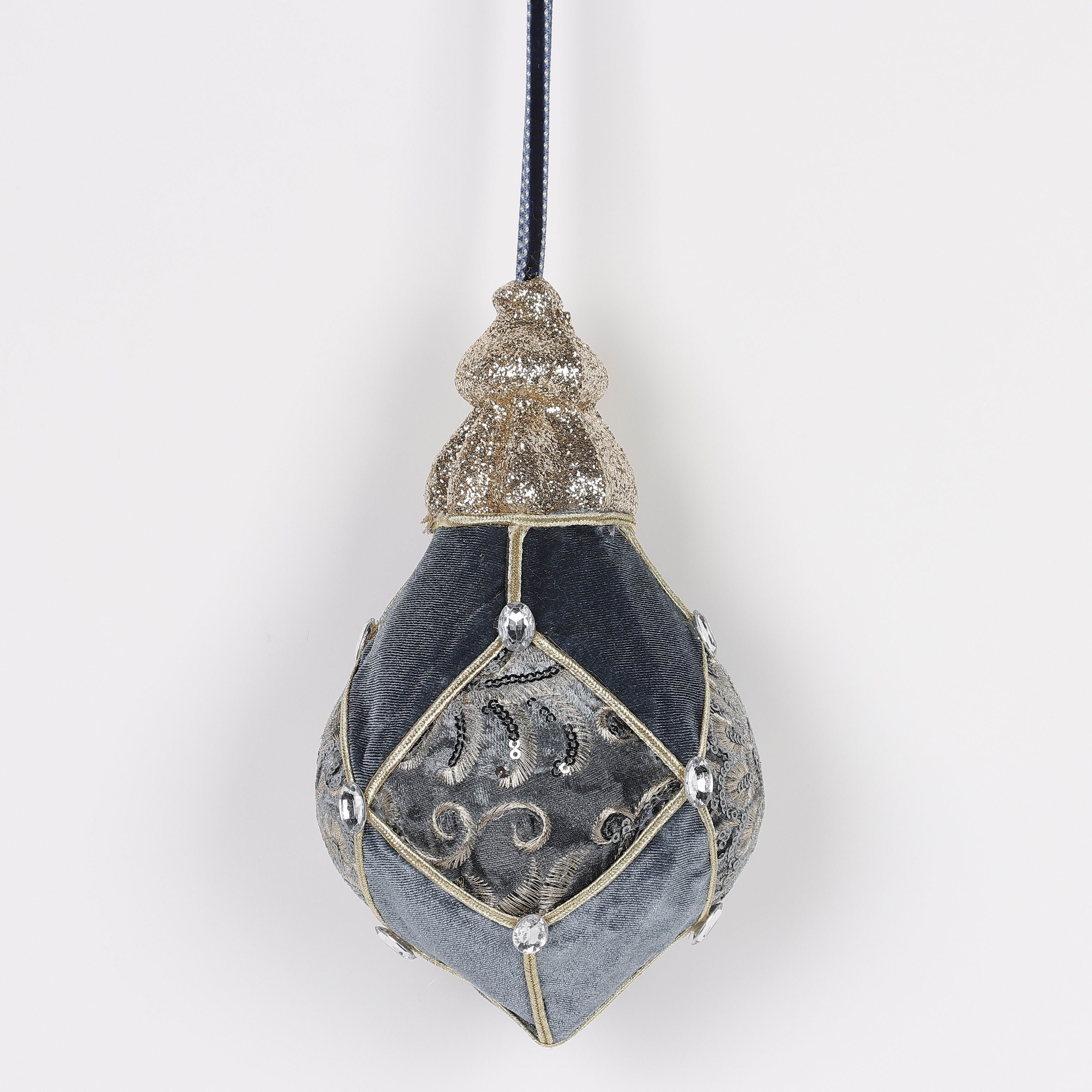 4.728 X 4.728 X 8.274"H BLUE FINIAL ORNAMENT