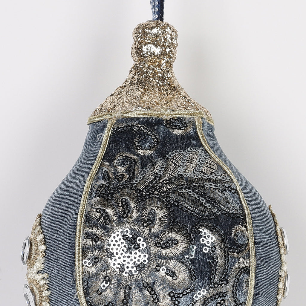 4.7 X 4.7 X 7.1"H BLUE FINIAL ORNAMENT