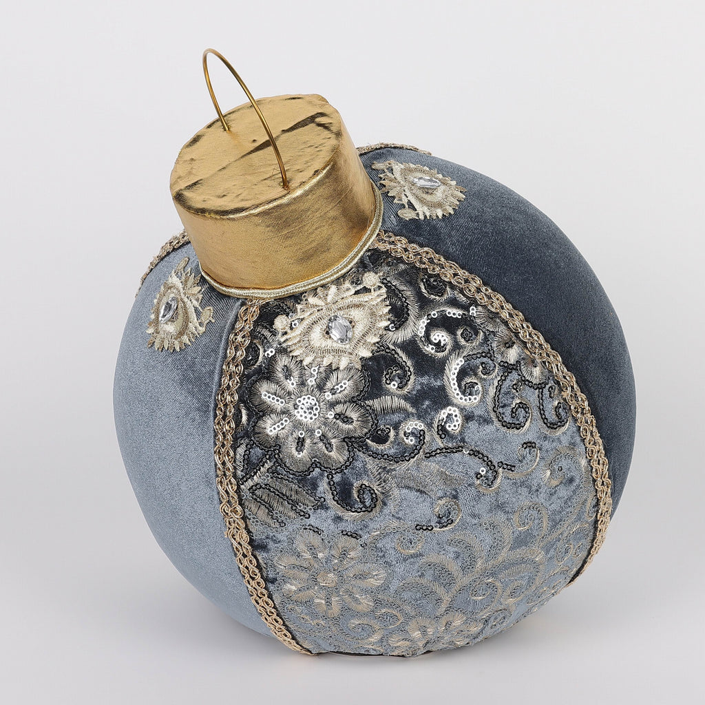 11 X 11 X 13.8"H BLUE ORNAMENT TABLE TOP DECOR