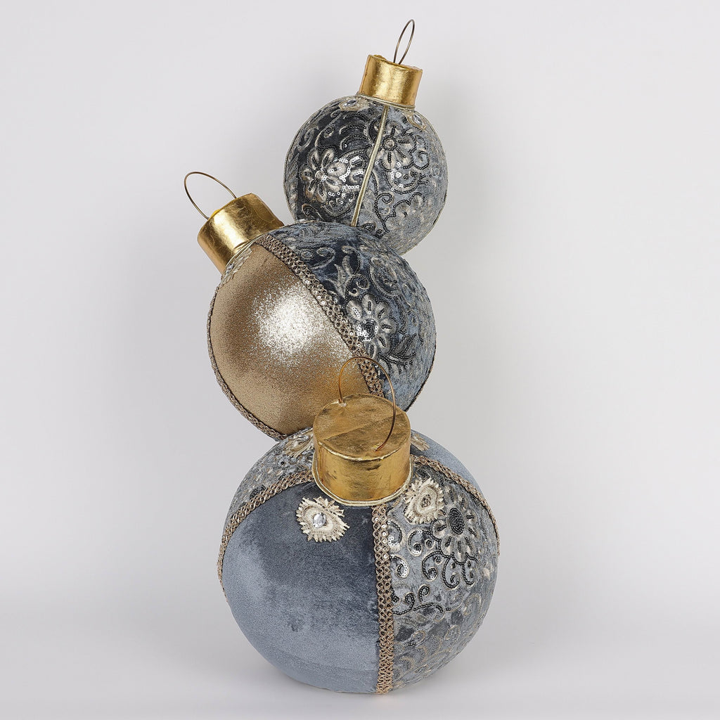 11. X 11.4 X 23.6"H STACKED ORNAMENTS DECOR