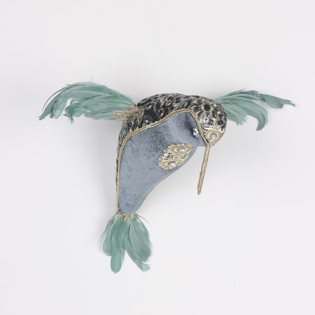 15.7 X 7.8 X 13.8"H BLUE HUMMINGBIRD HANGING DECOR