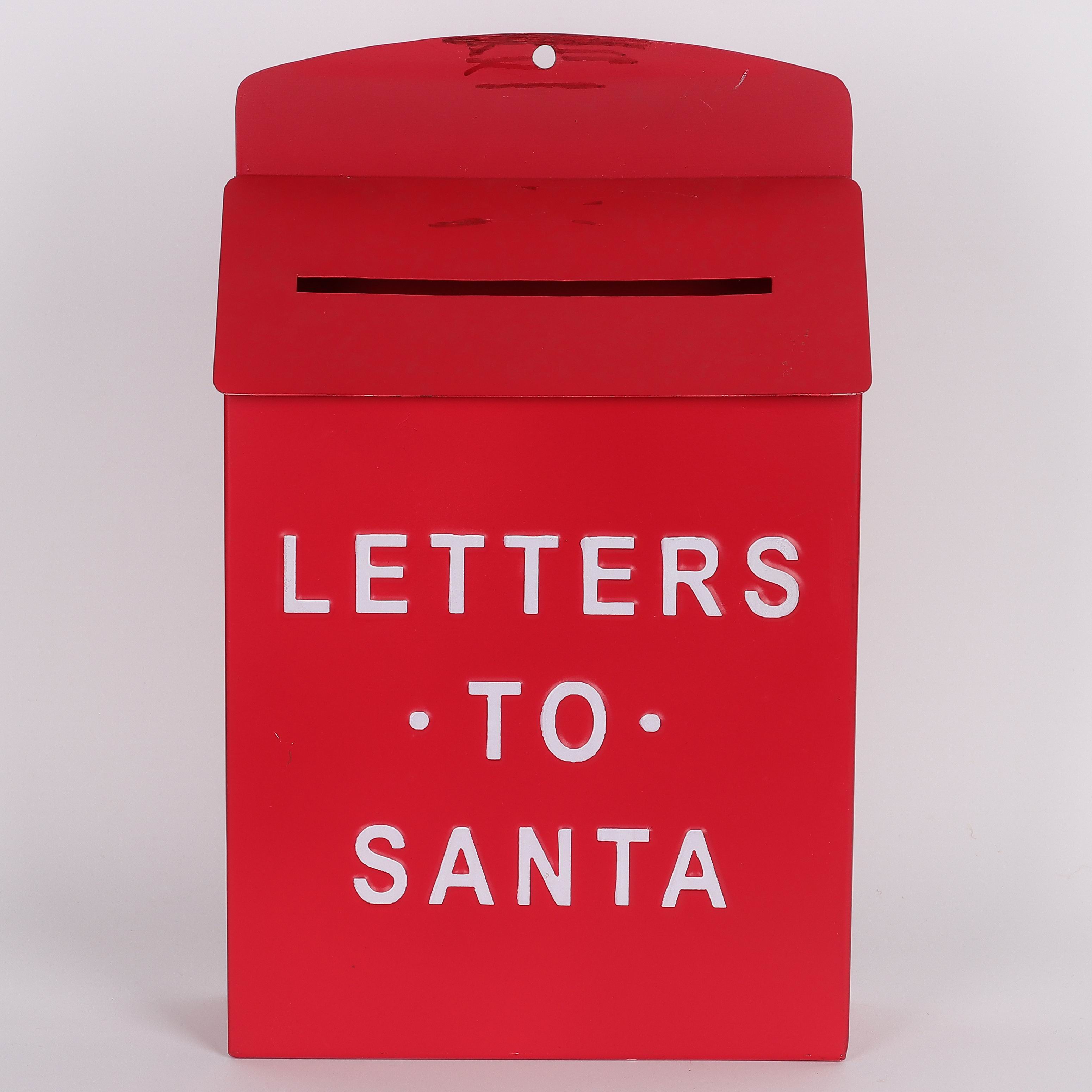 8 X 3 X 13.5" LETTERS TO SANTA RED MAILBOX DECOR