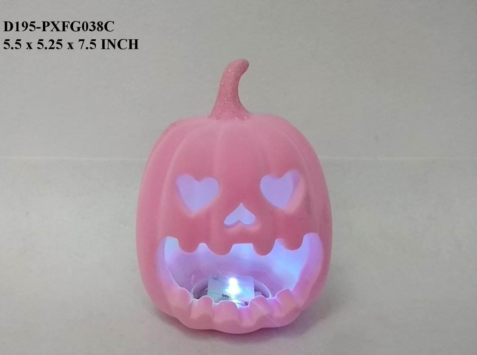 7.5" Halloween Lighted Pink  Pumpkin
