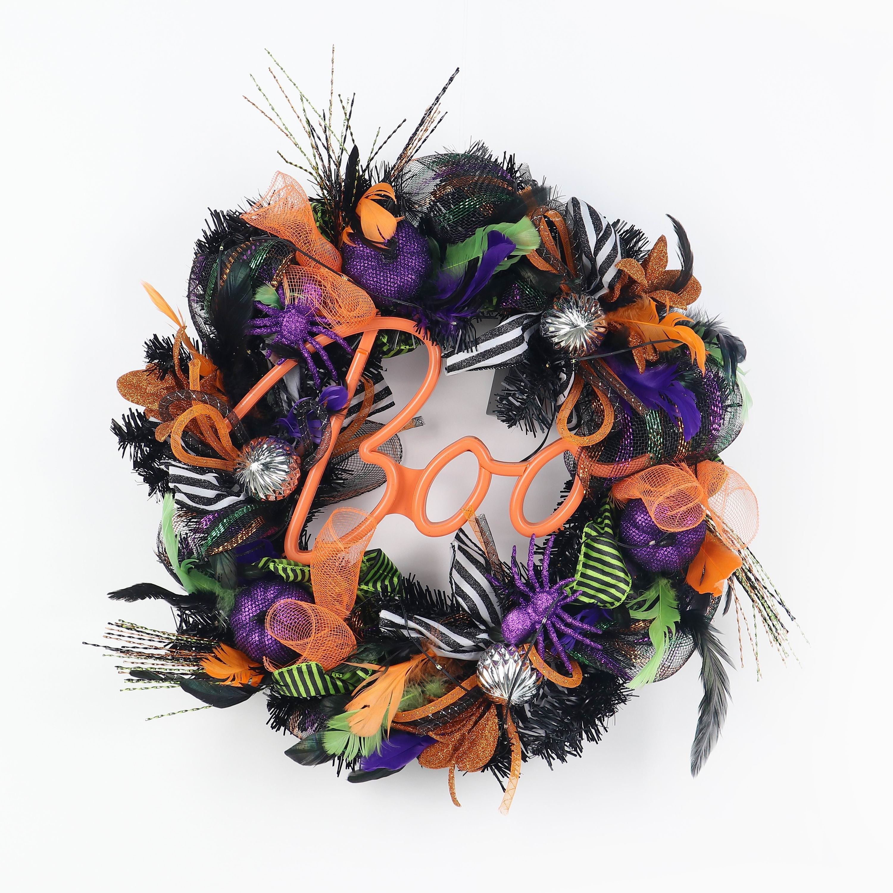 26" Neon Halloween Wreath