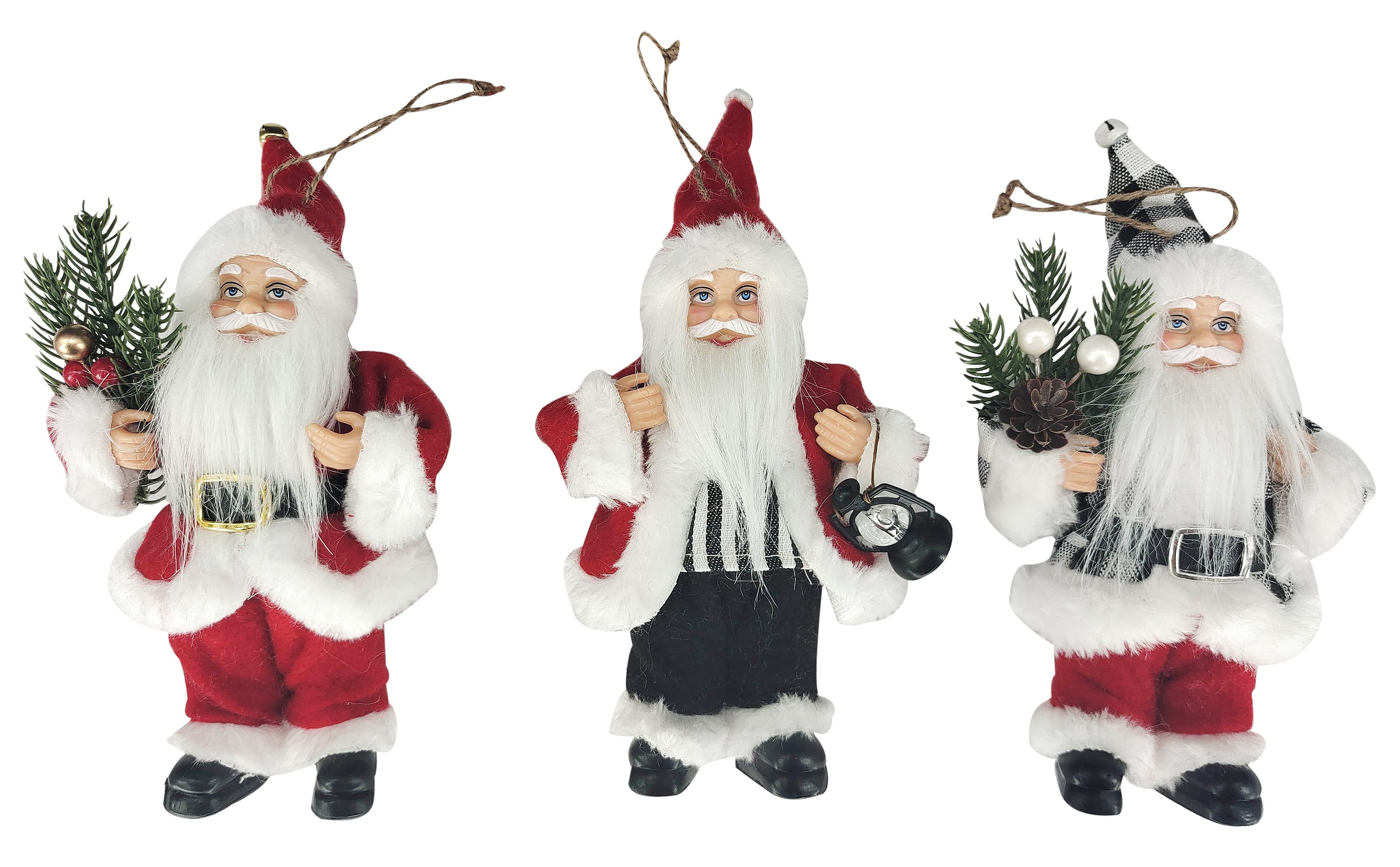 6" HT. Christmas Santa Ornament (3 styles)