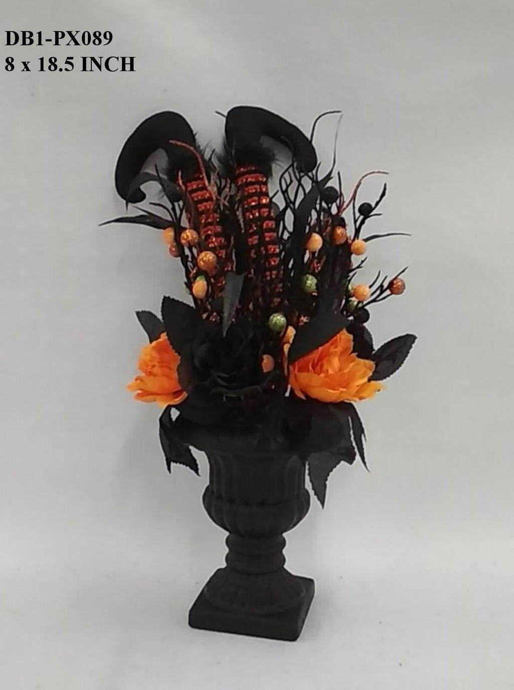 18" Halloween Table Top Floral Arrangement with Witch Feet