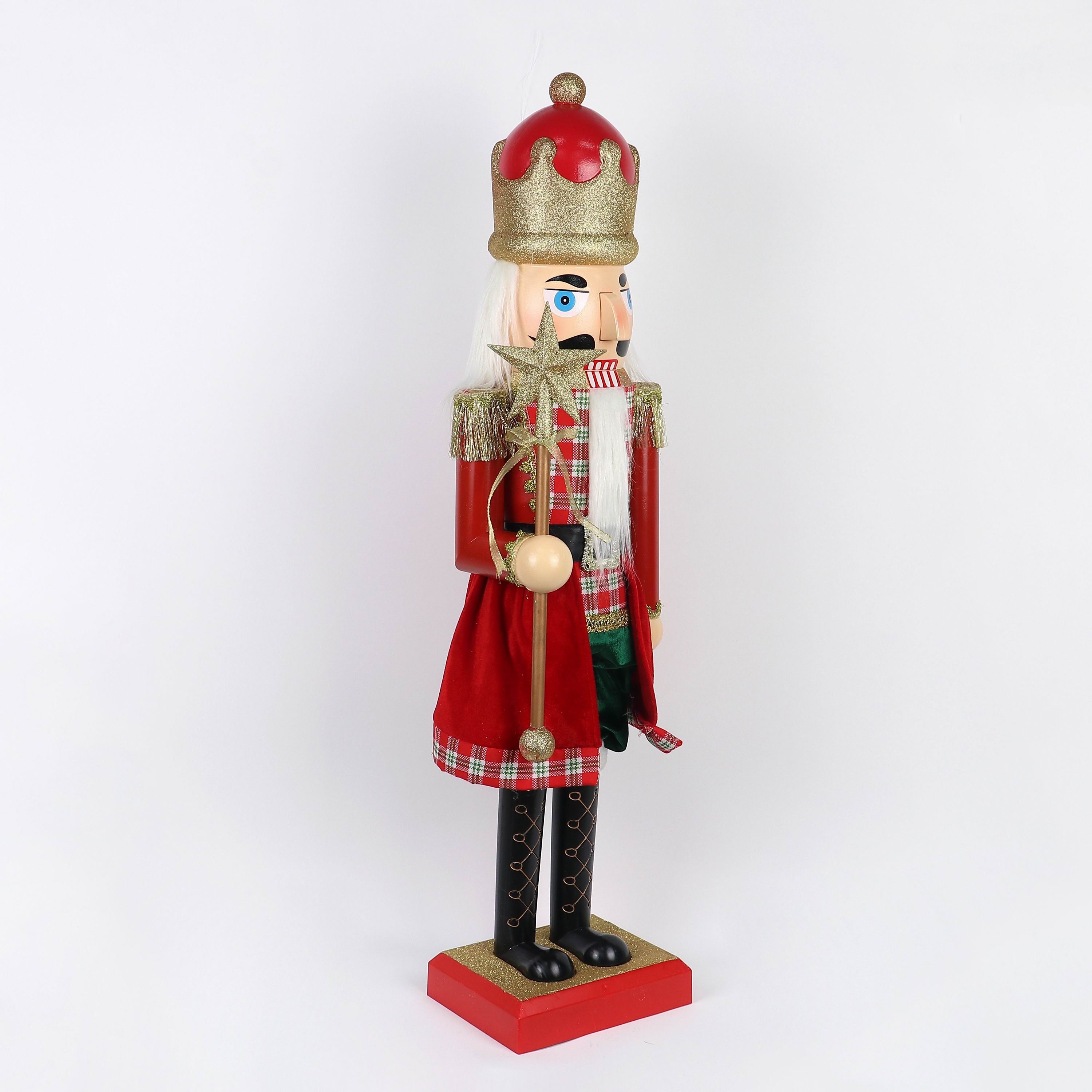 42"H. NUTCRACKER in RED PLAID DRESS