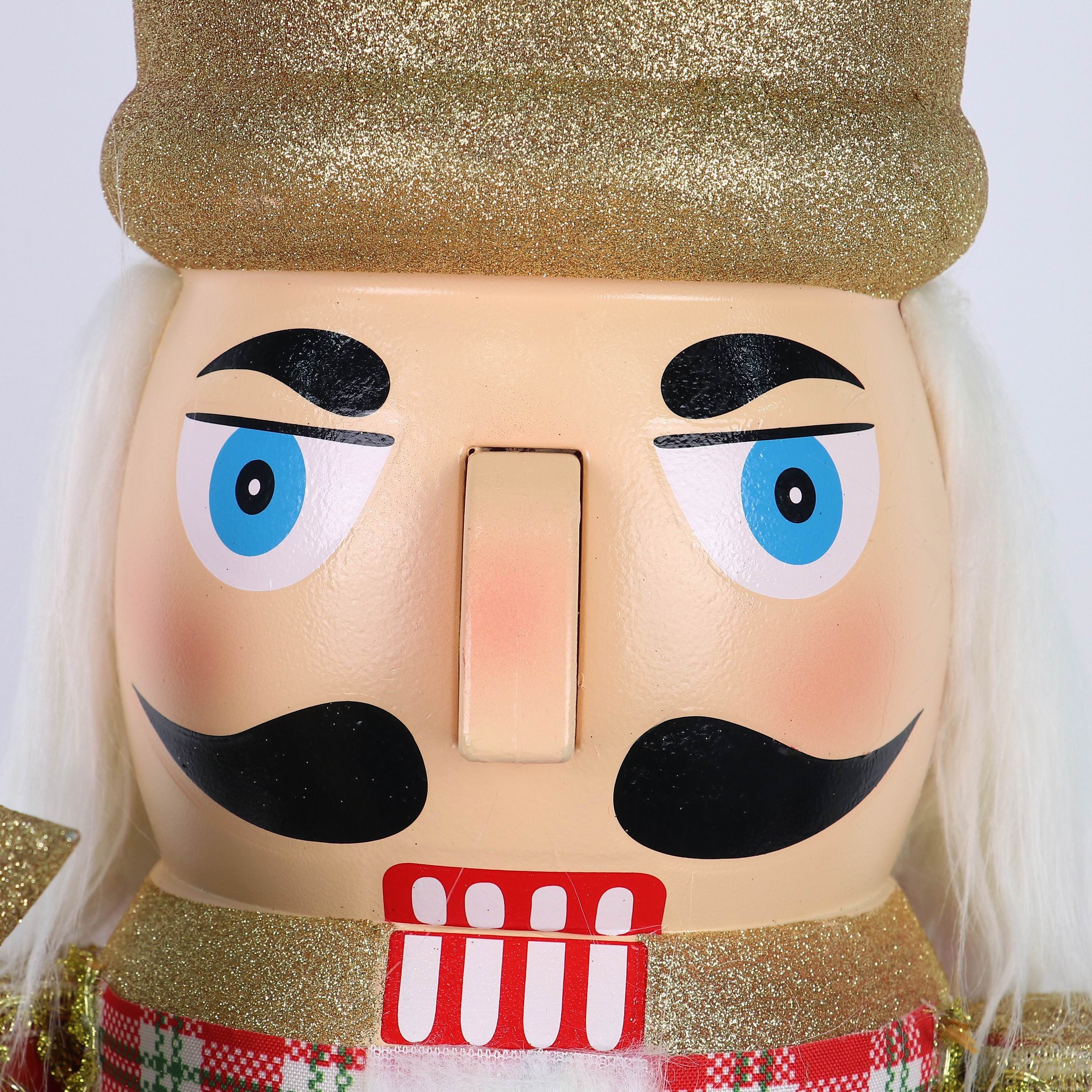 42"H. NUTCRACKER in RED PLAID DRESS