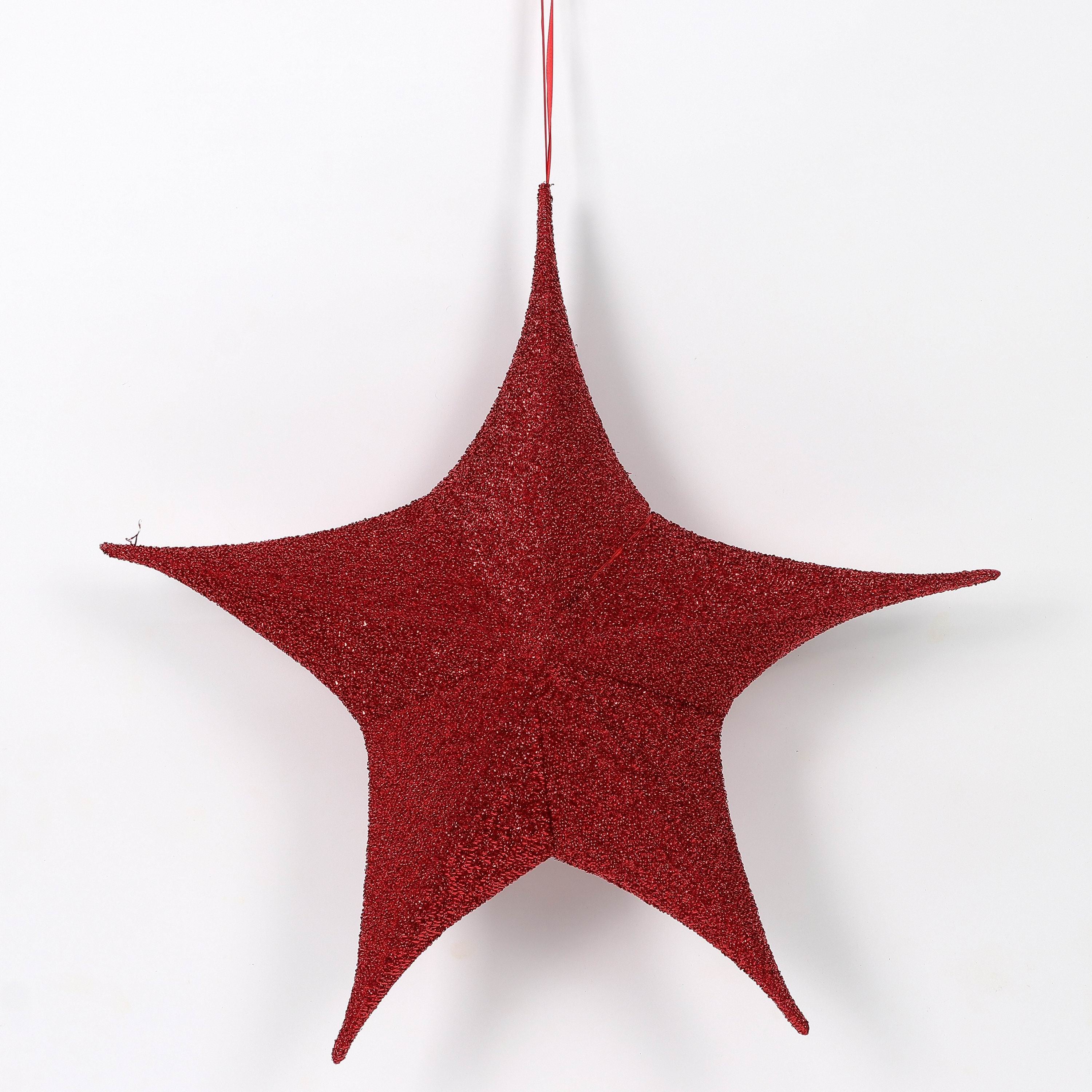 3-Pieces Red Mesh Star PET Box/Set