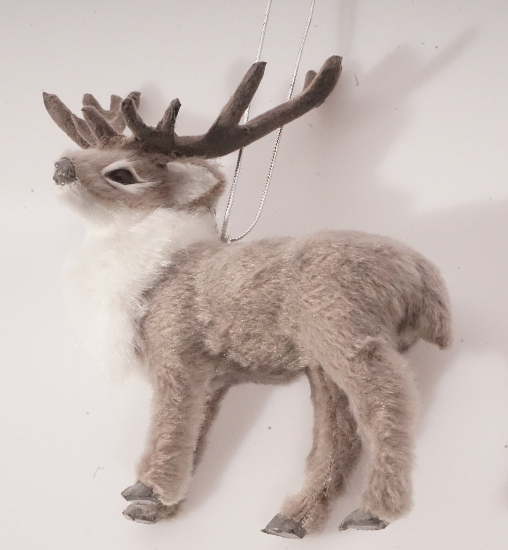 4.5” HT. Faux Fur Buck Animal Ornament