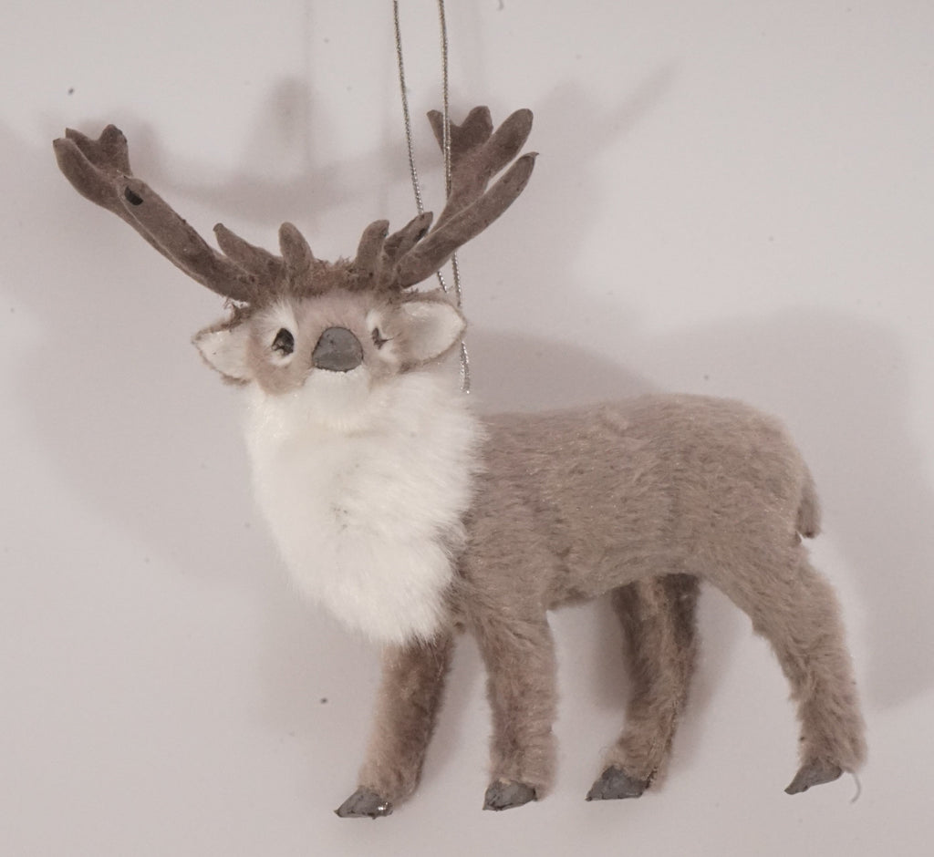 4.5” HT. Faux Fur Buck Animal Ornament