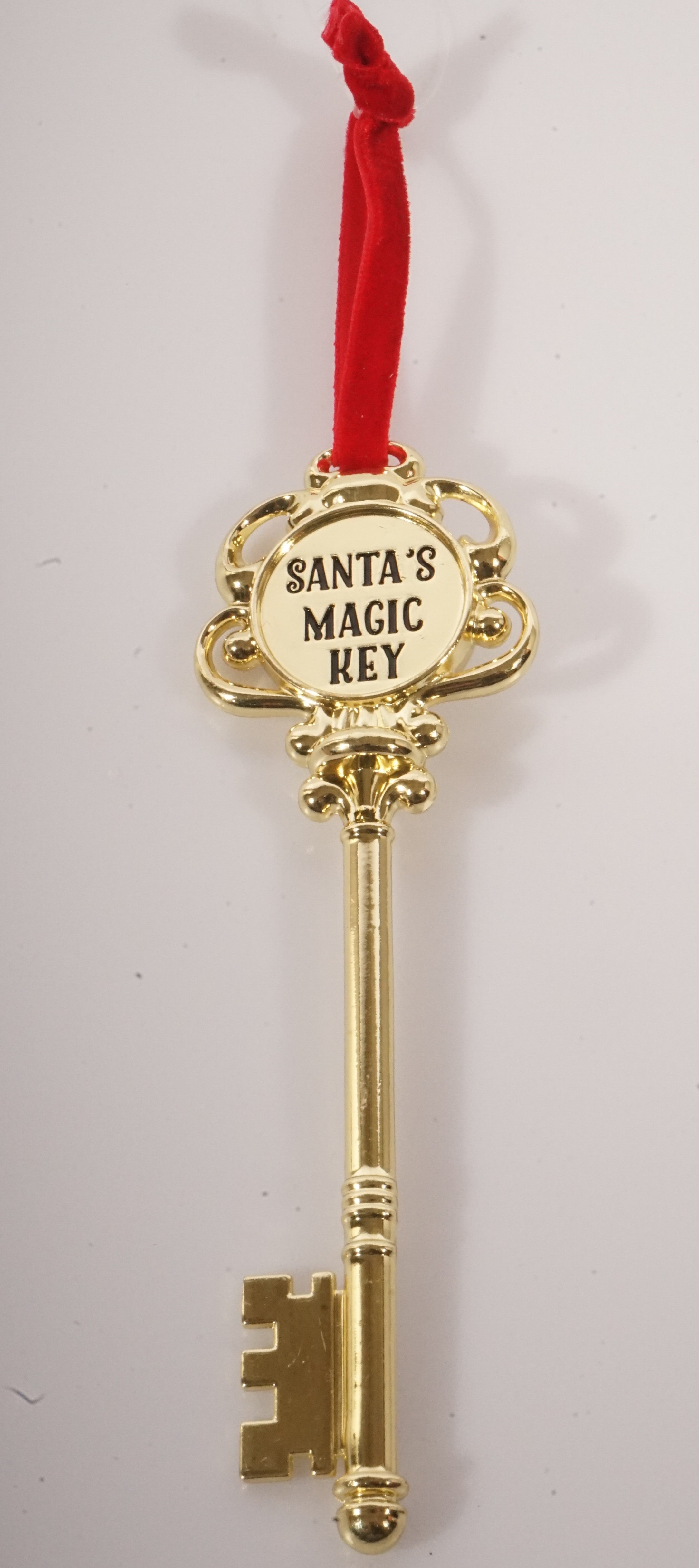 6” HT Golden Metal Santa Magic Key Ornament