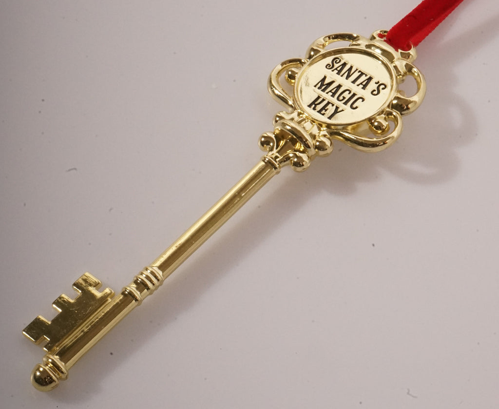 6” HT Golden Metal Santa Magic Key Ornament