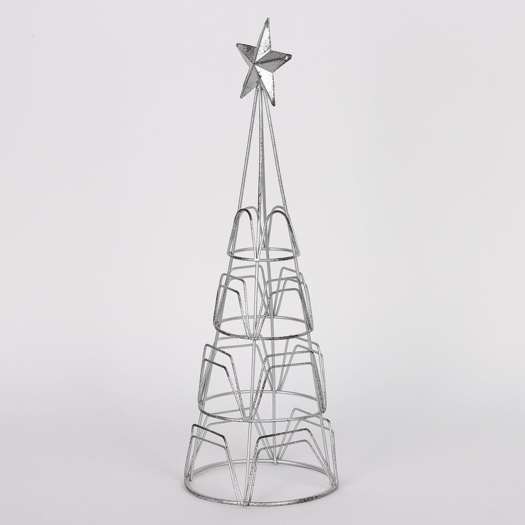 4.75 X 4.75 X 14"H METAL CHRISTMAS TREE DECOR