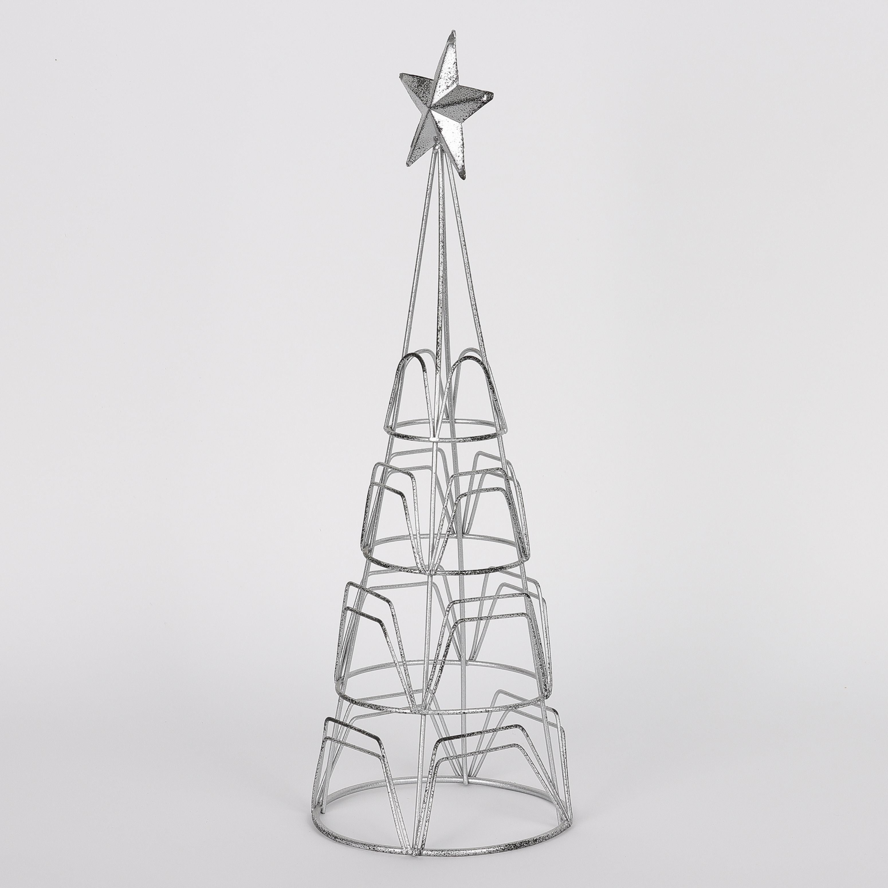 4.75 X 4.75 X 14"H METAL CHRISTMAS TREE DECOR