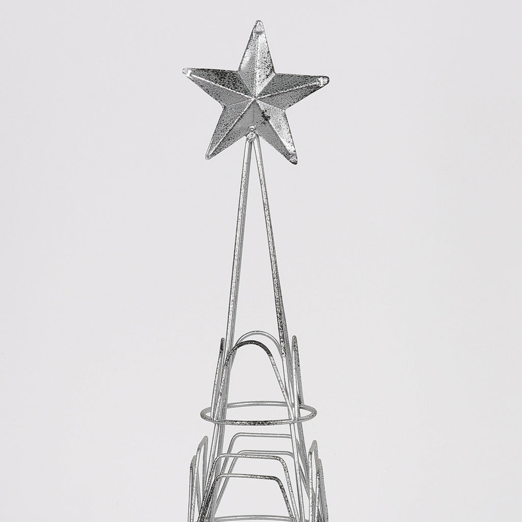 4.75 X 4.75 X 14"H METAL CHRISTMAS TREE DECOR