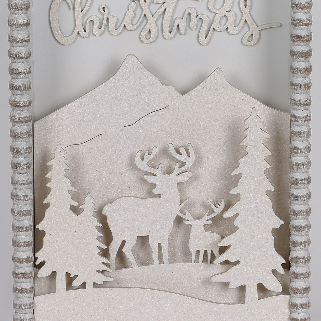 2.25 X 12 X 8"H WHITE NATURE SCENERY DECOR