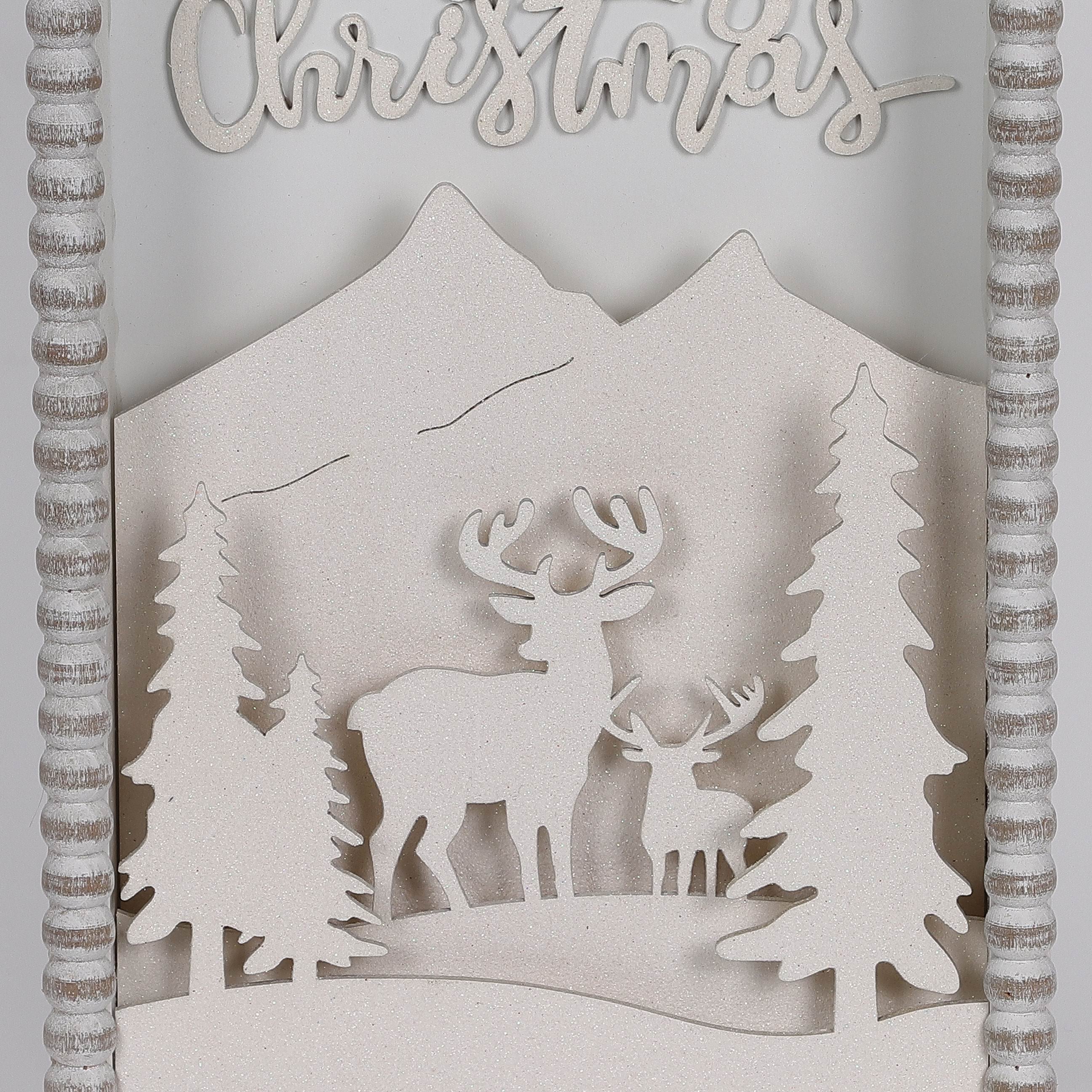 2.25 X 12 X 8"H WHITE NATURE SCENERY DECOR