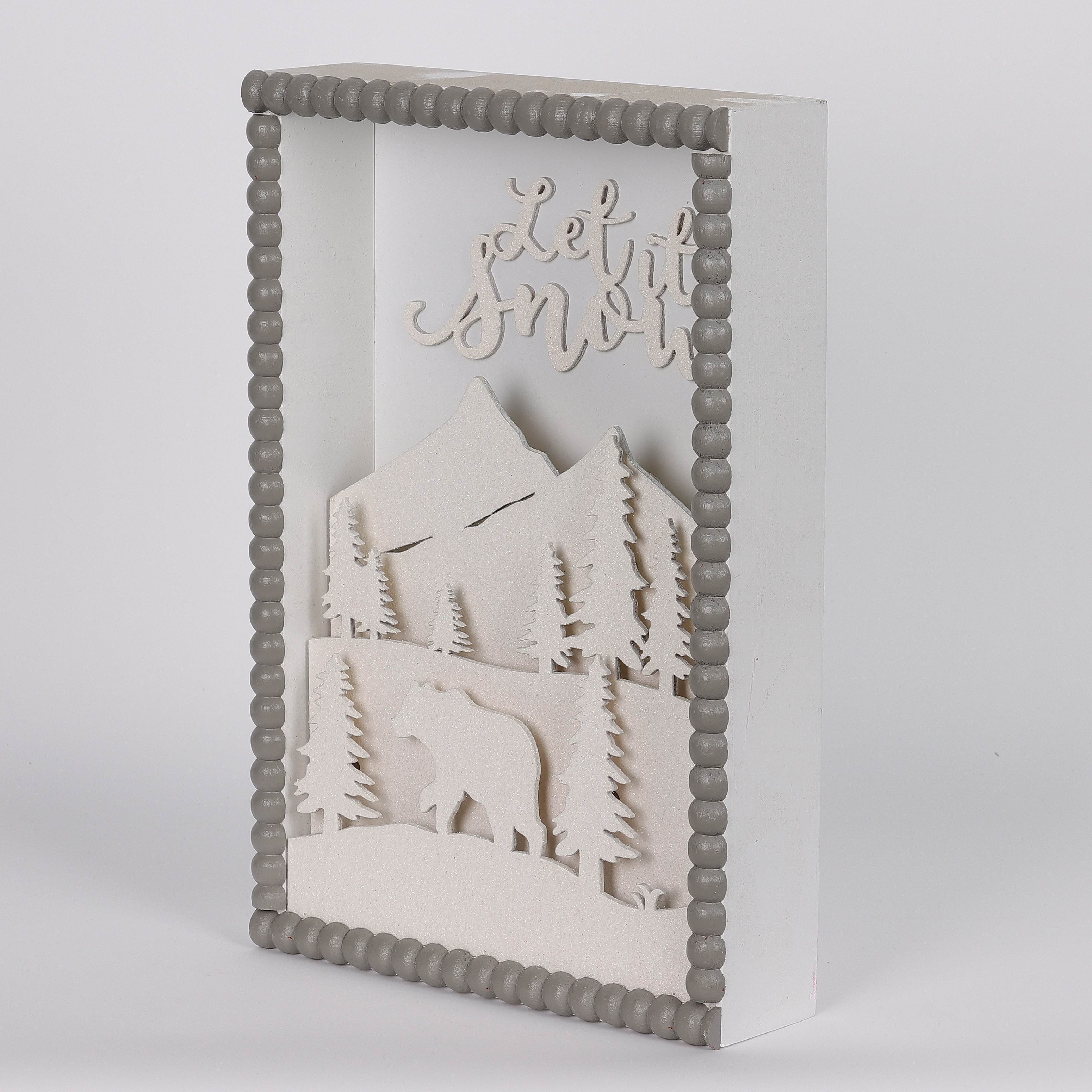 8 X 2.5 X 12"H HOLIDAY SNOW SCENE WALL DECOR