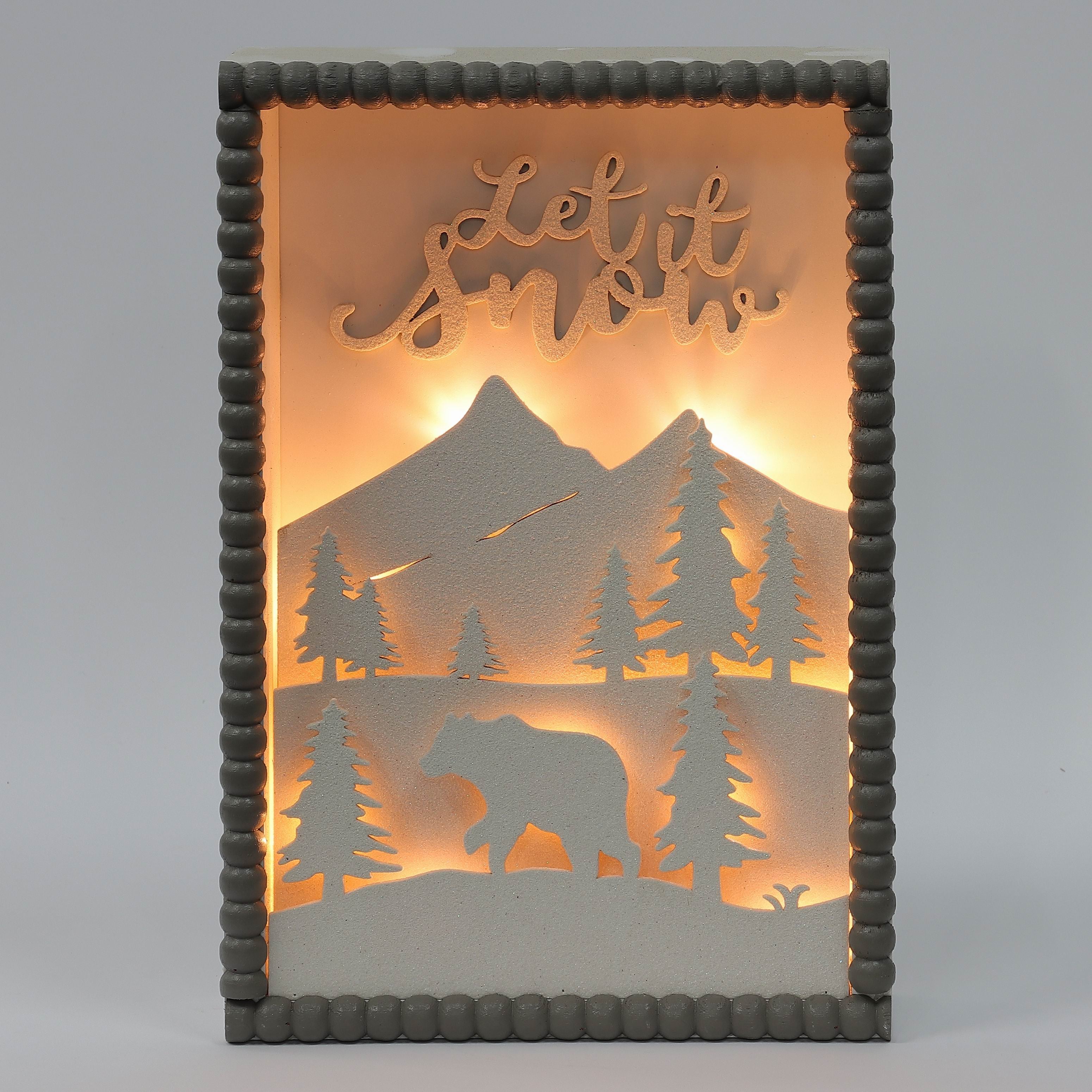 8 X 2.5 X 12"H HOLIDAY SNOW SCENE WALL DECOR