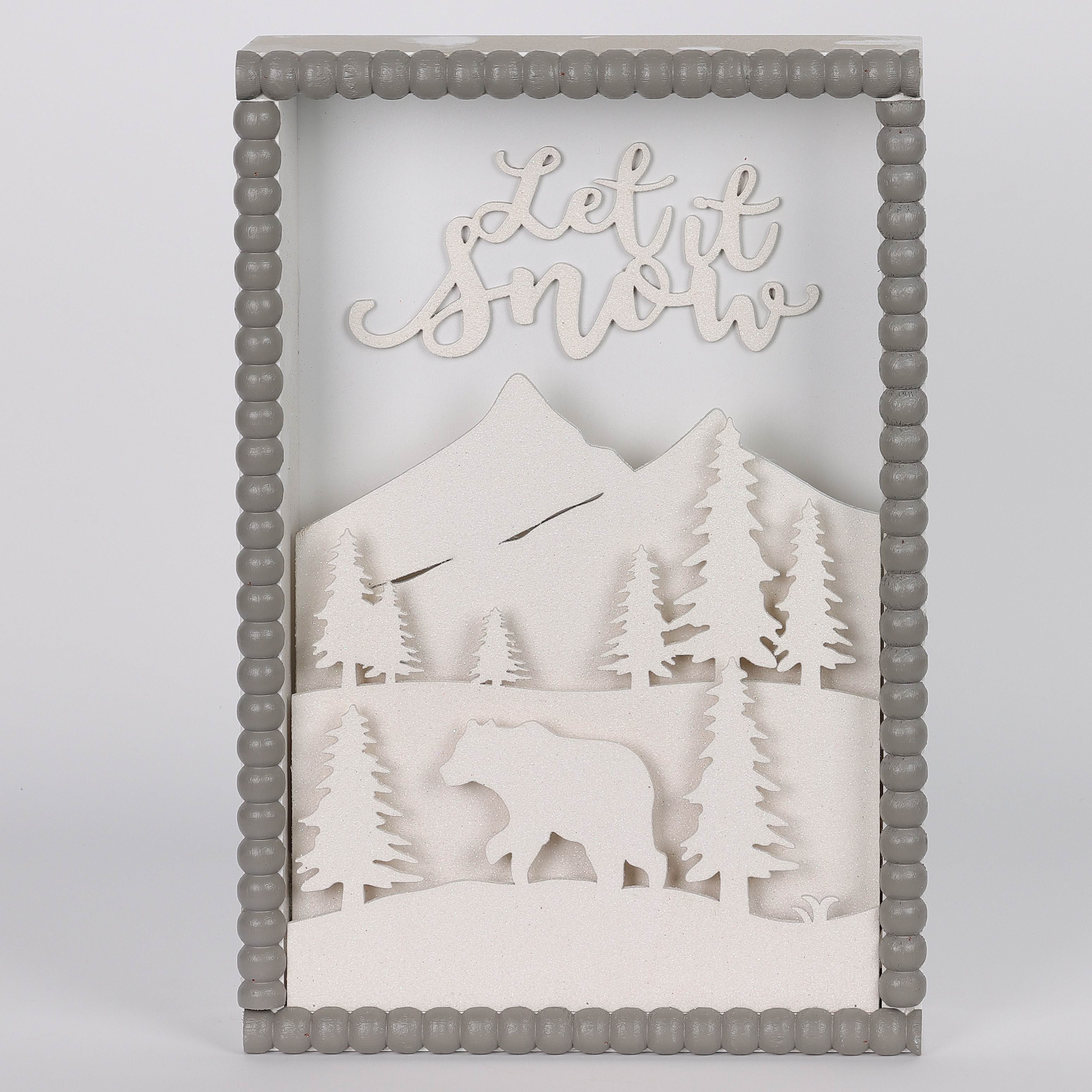 8 X 2.5 X 12"H HOLIDAY SNOW SCENE WALL DECOR