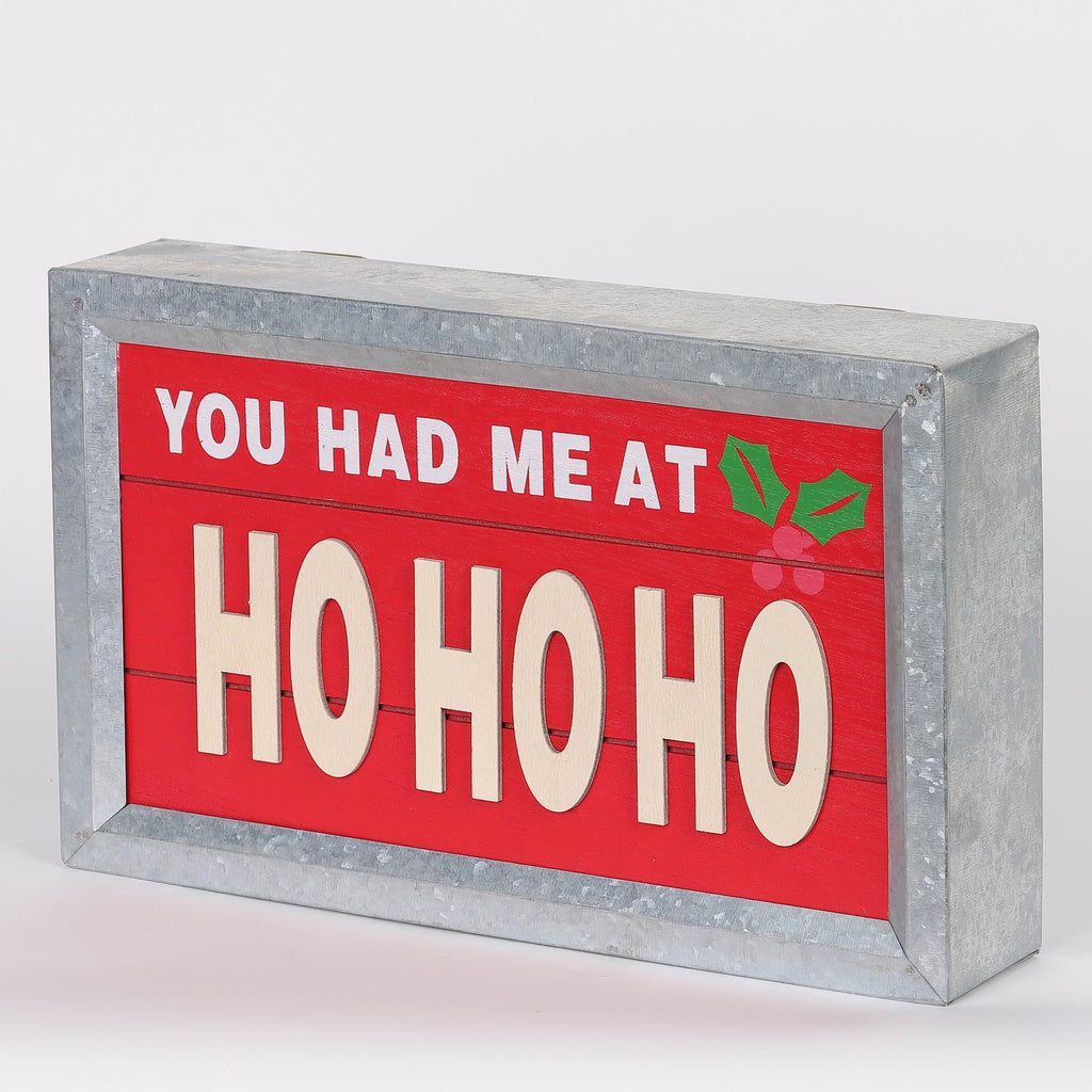 6.25 X 10 X 2"H CHRISTMAS HOHOHO DECOR