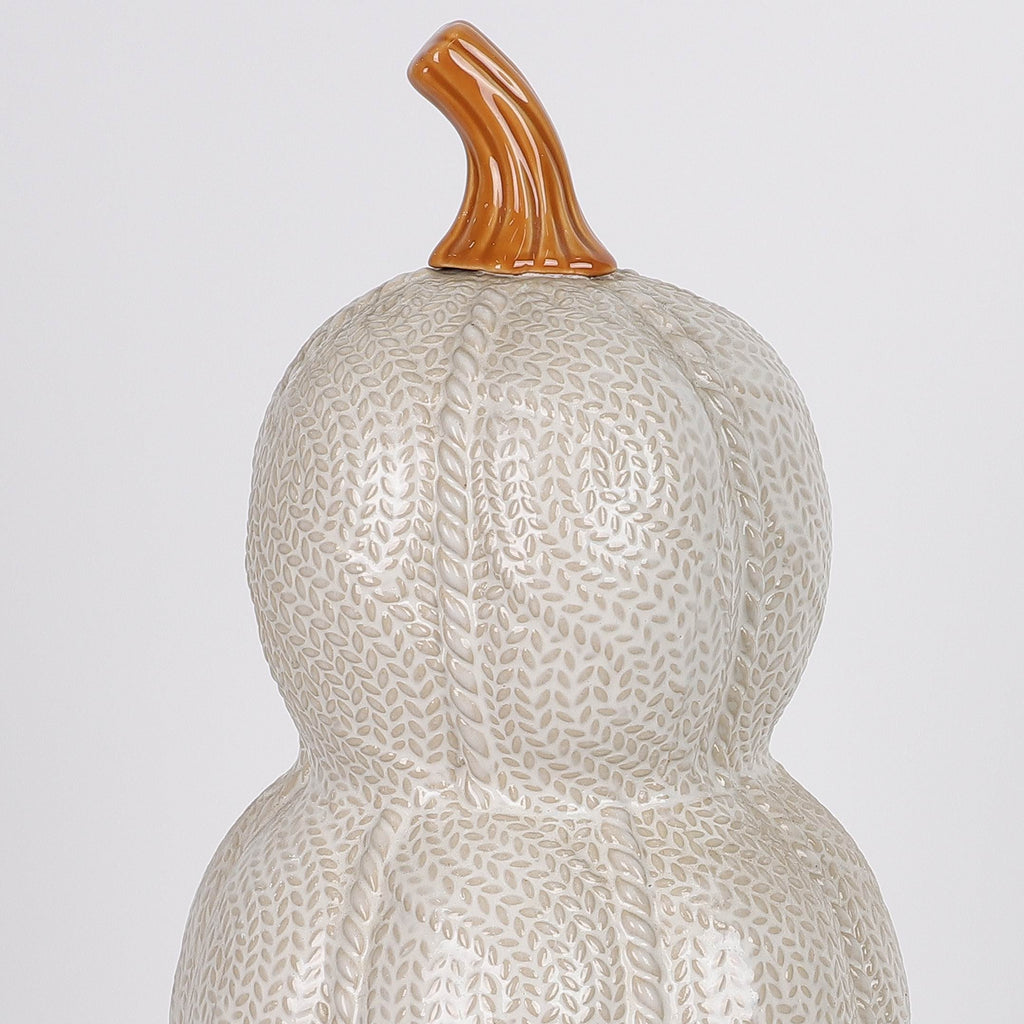 7.5 X 7.5 X 13.5"H STACKED PUMPKIN DECOR