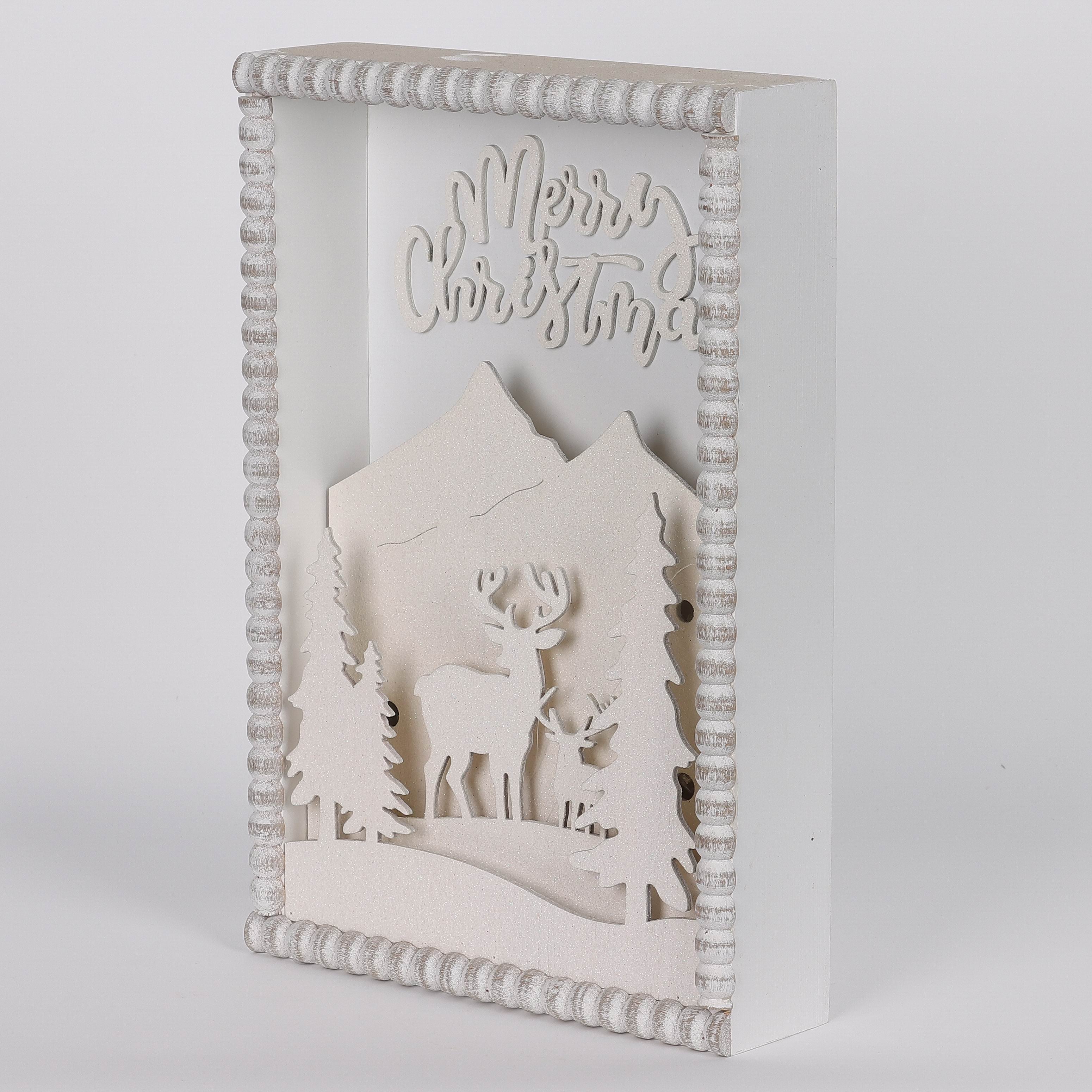 8 X 2.5 X 12"H HOLIDAY SCENE WALL DECOR