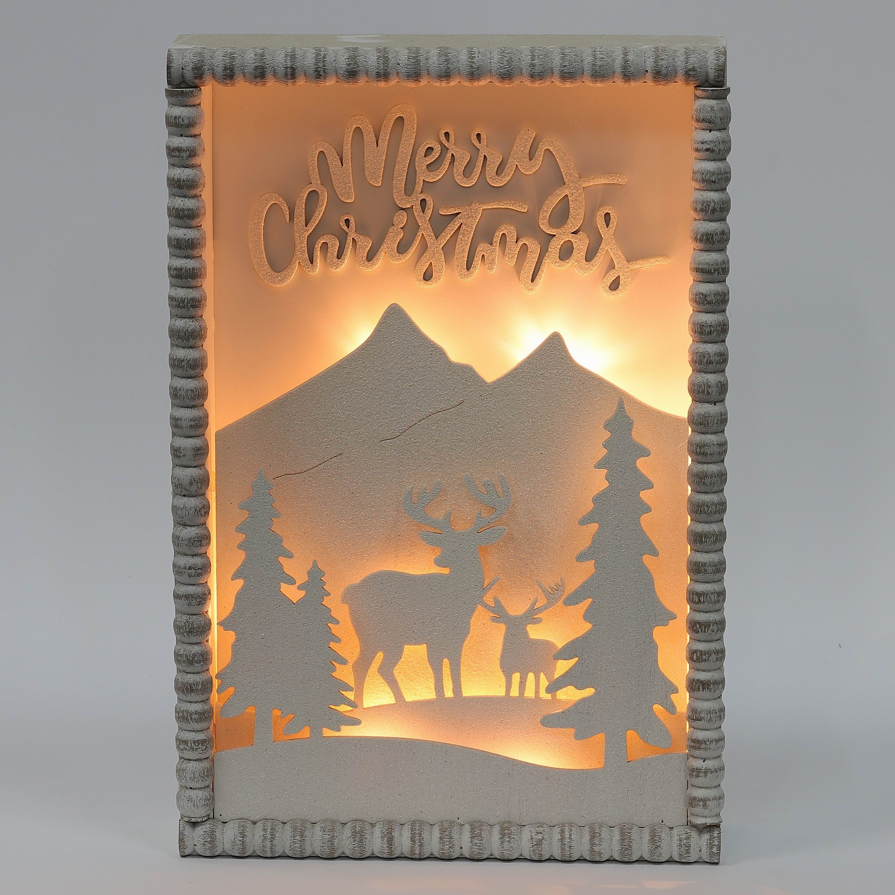 8 X 2.5 X 12"H HOLIDAY SCENE WALL DECOR