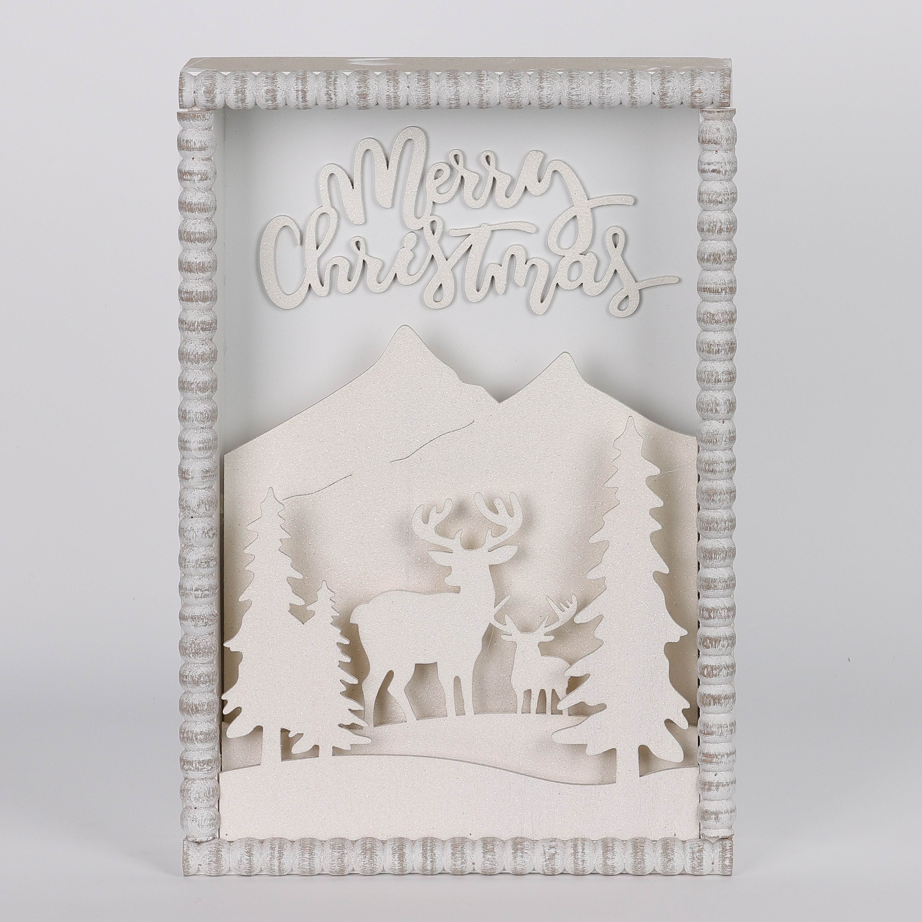 8 X 2.5 X 12"H HOLIDAY SCENE WALL DECOR