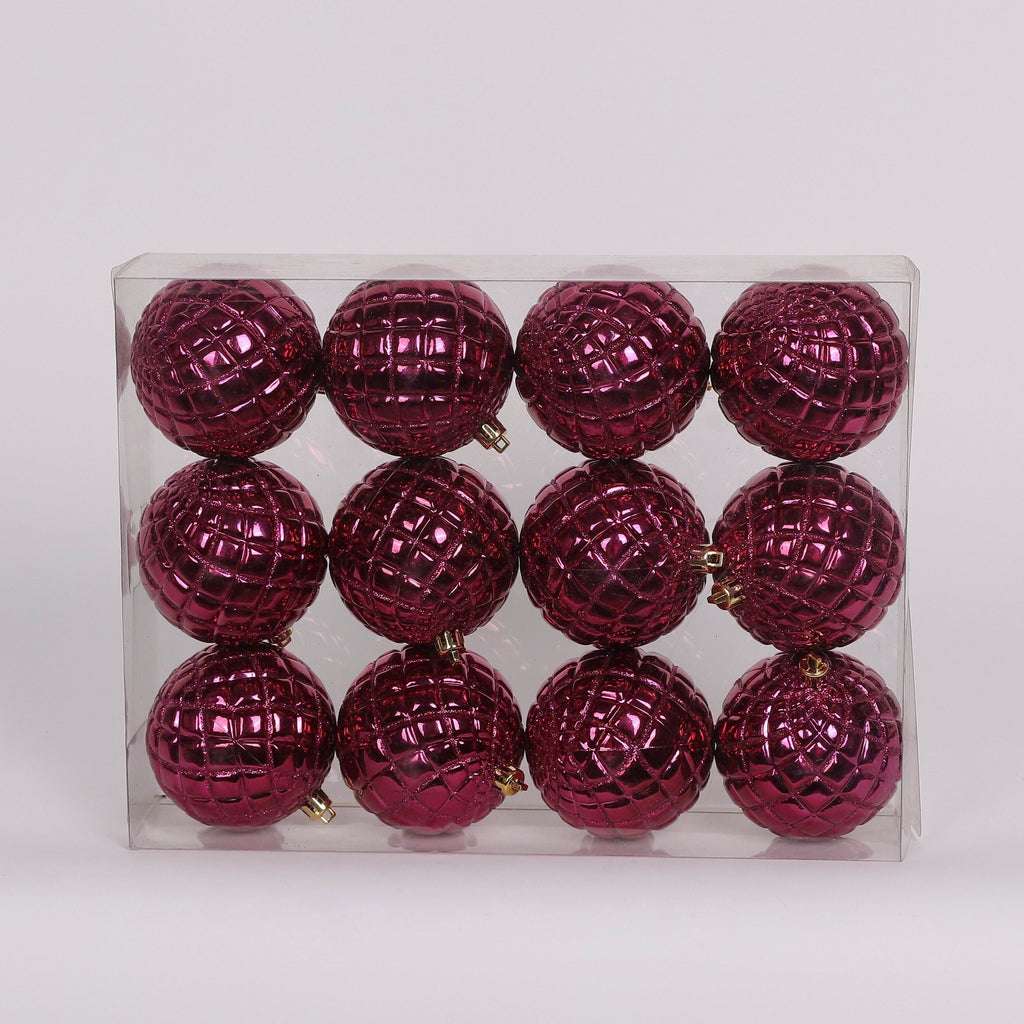 12 Shatterproof Ornament Box Set - Red