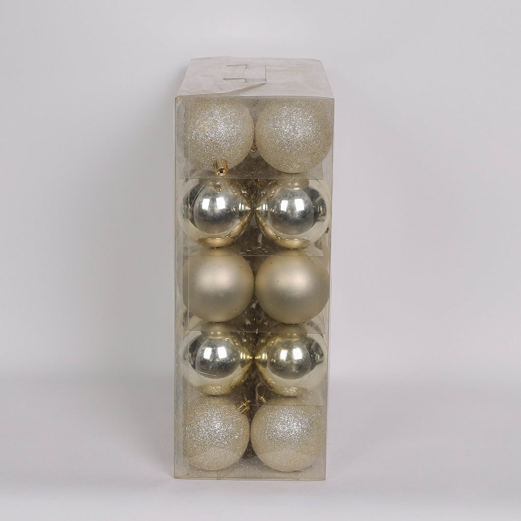 50 shatterproof ornaments box set - Gold