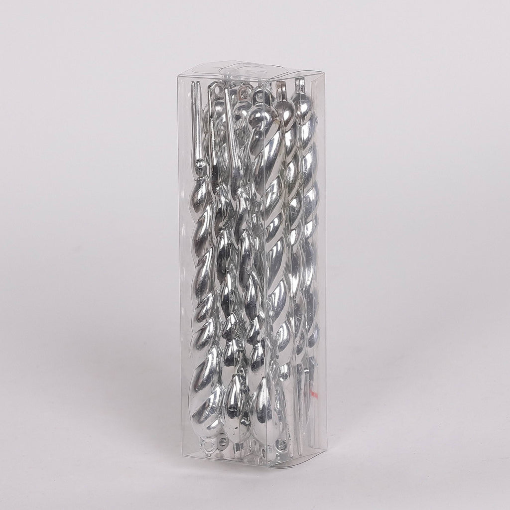 5 Ornament Box Set - Icicle Silver