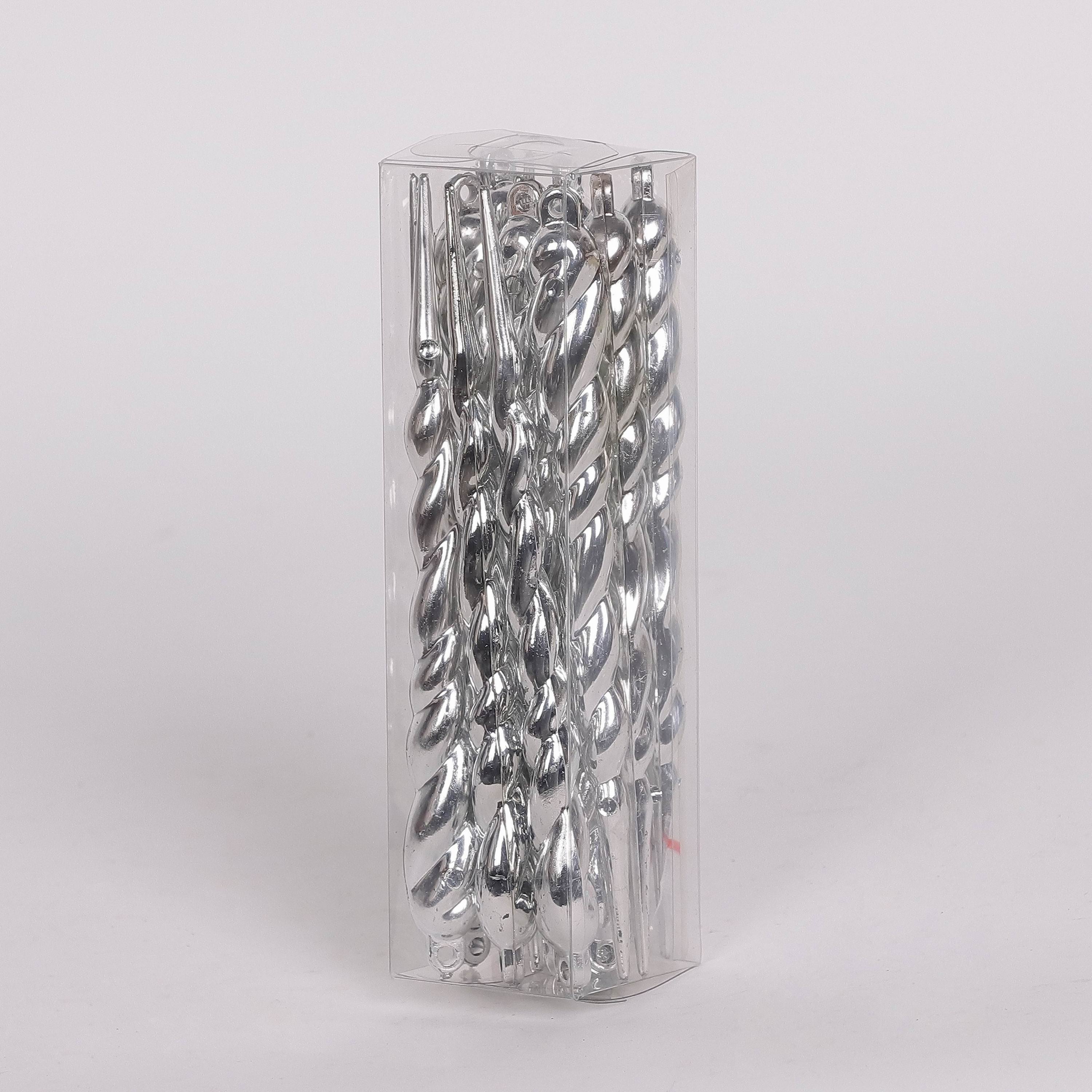 5 Ornament Box Set - Icicle Silver