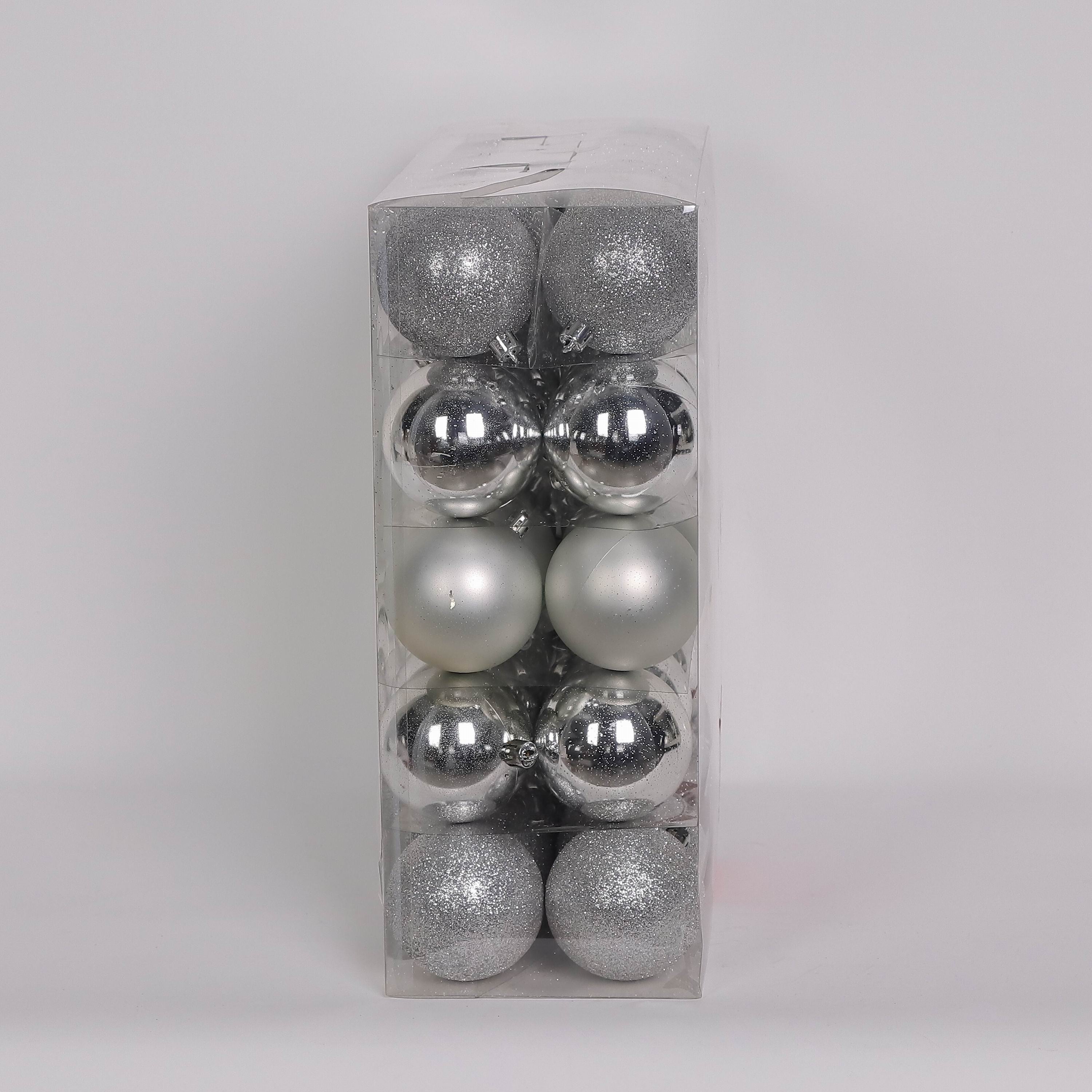 50 Shatterproof Ornaments box set - Silver