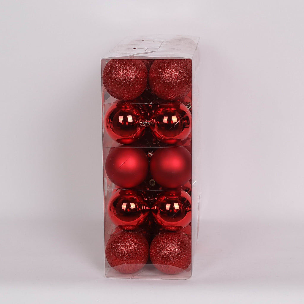 50 Shatterproof Ornaments box set - Red