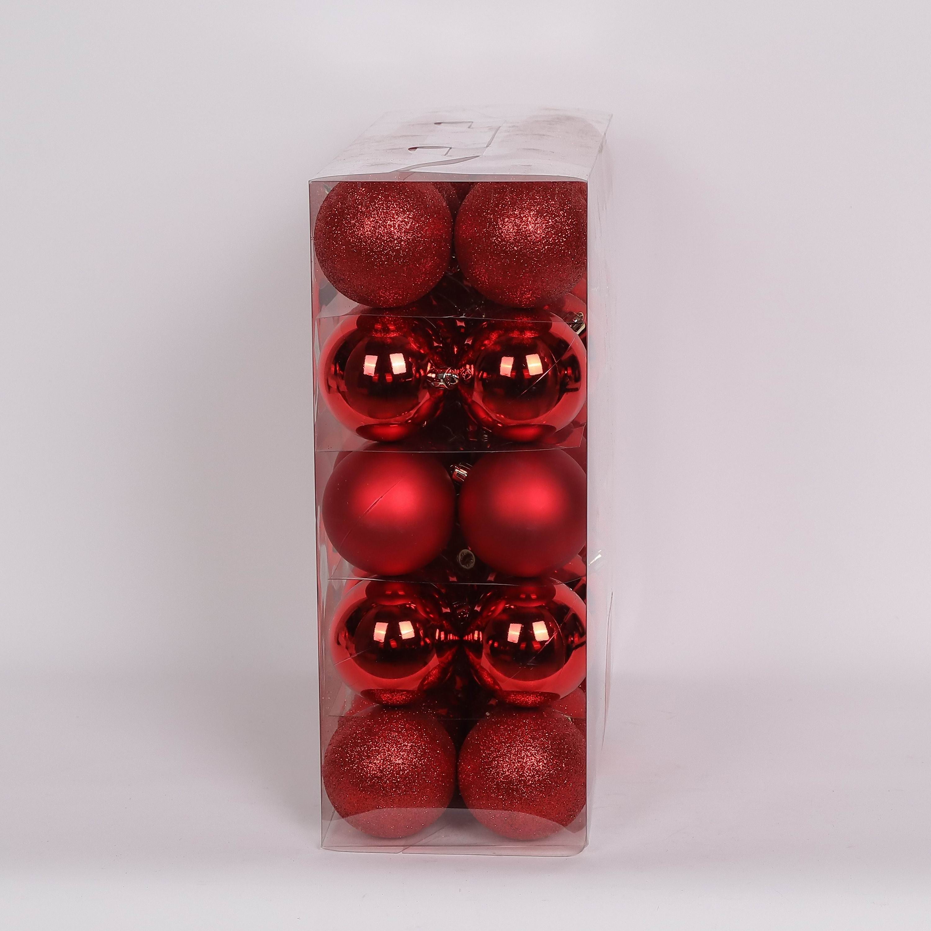 50 Shatterproof Ornaments box set - Red