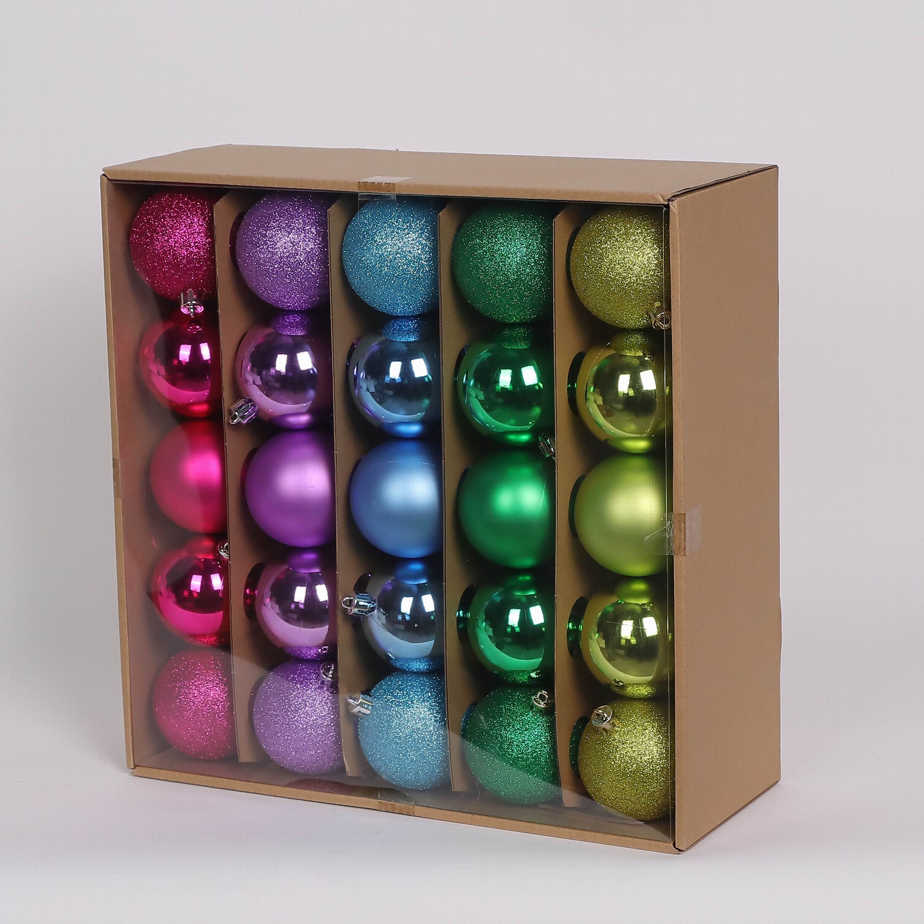 50 Shatterproof Ornaments box set - Red, Purple, Blue, Green and Olive Green