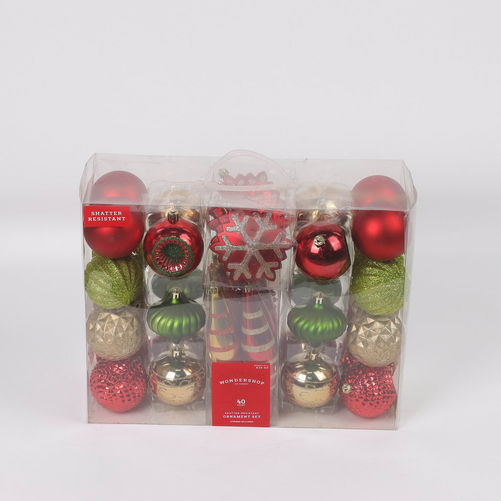 50 Ornaments box set - Red, Green and Silver