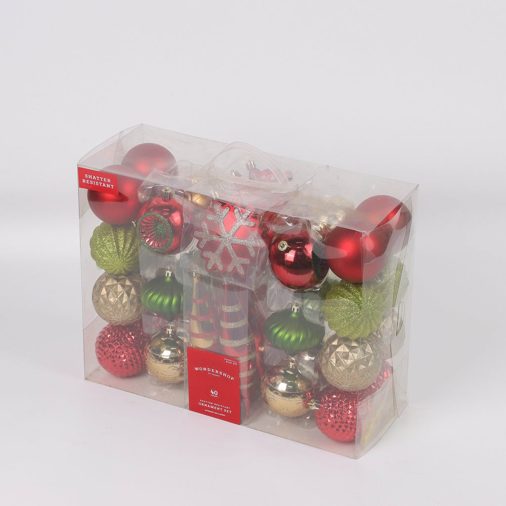 50 Ornaments box set - Red, Green and Silver