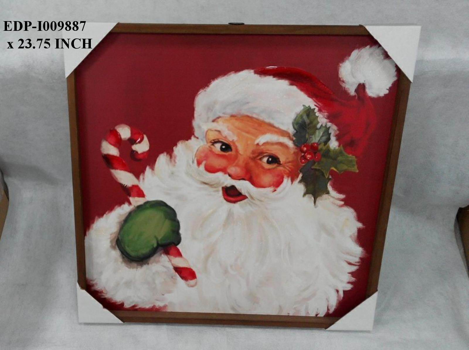 23" Hanging Wooden Santa Head Frame